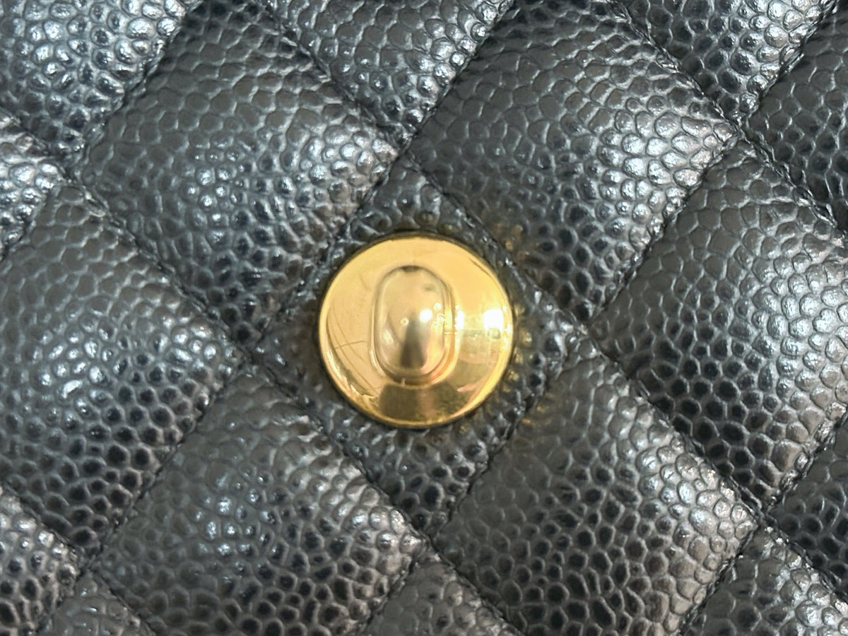 Chanel Small Classic Quilted Caviar Double Flap Bag Black