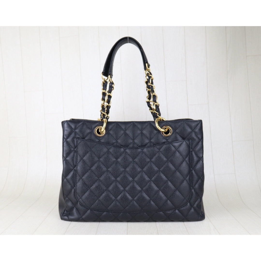 Very Good ( Rank A) ｜ CHANEL Matrasse GST Chain Tote Bag Caviar Skin Black  Made In 2010-2011 Year｜H25052624