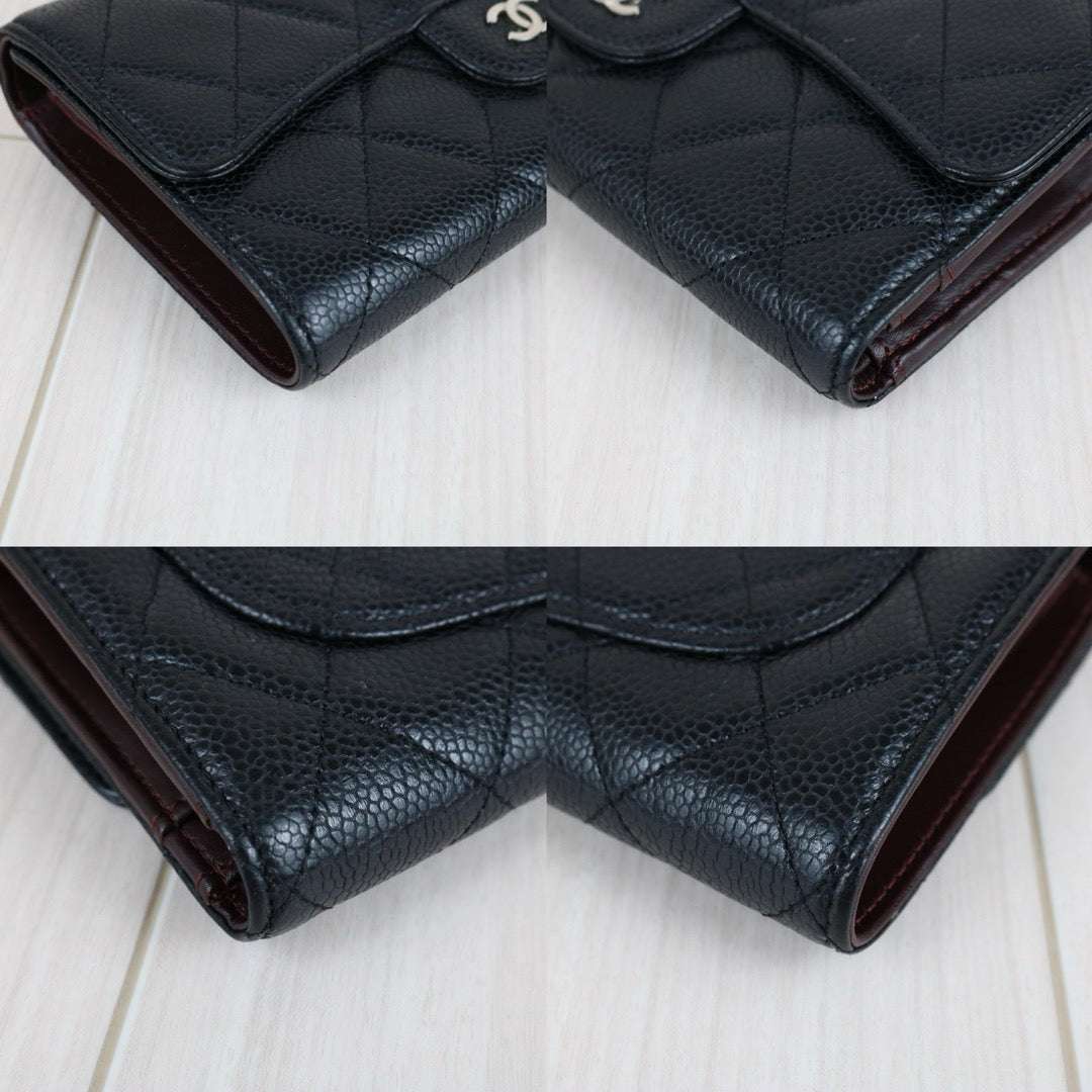 Very Good ( Rank A)｜CHANEL Caviar Skin Black Long Wallet Made In 2014 - 2015 Year｜X25050604