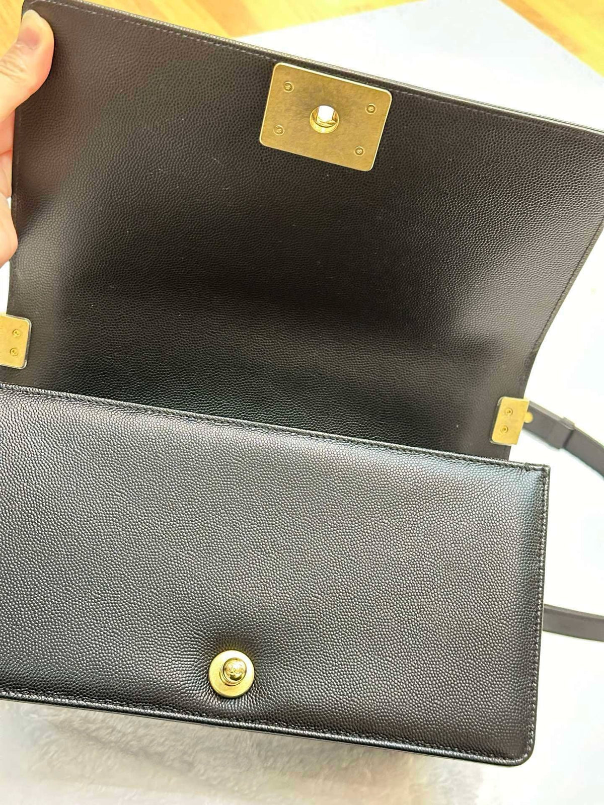 Chanel Medium Caviar Boy Bag Black GHW 27 holo card