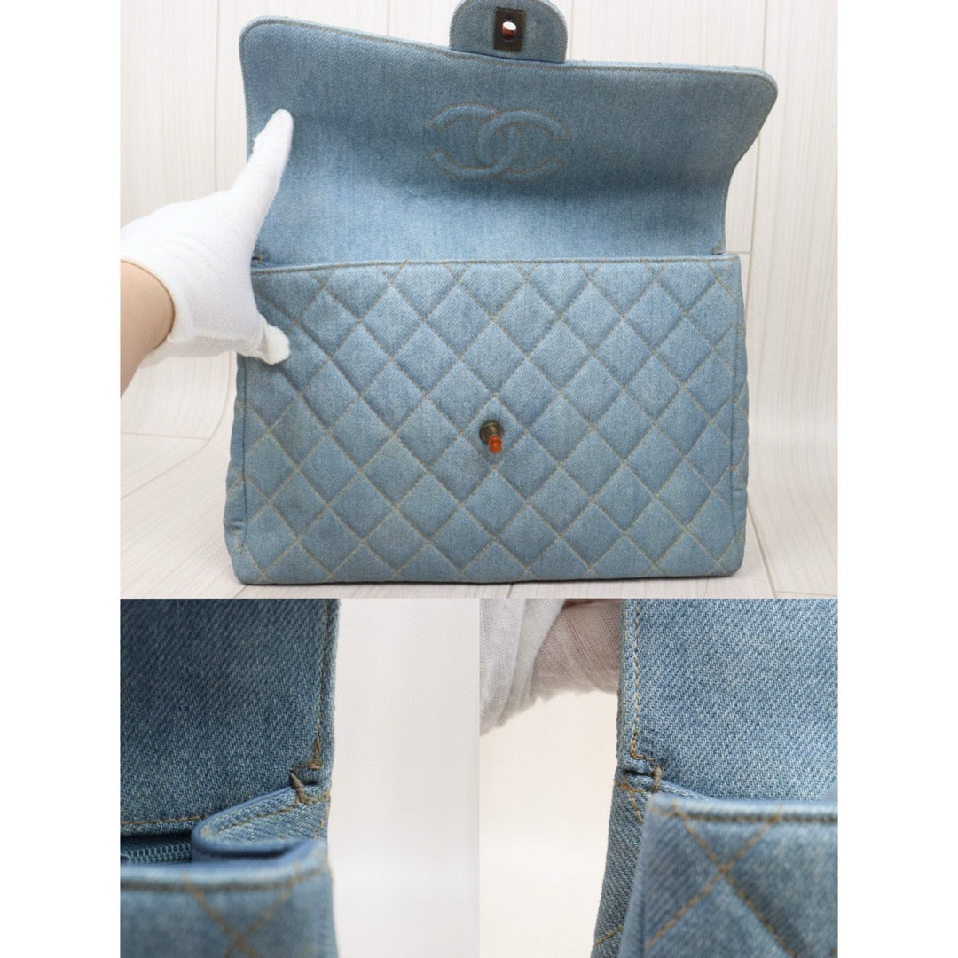 Good ( Rank AB)｜ CHANEL Denim Single Flap 30 Shoulder Bag｜ W24121303