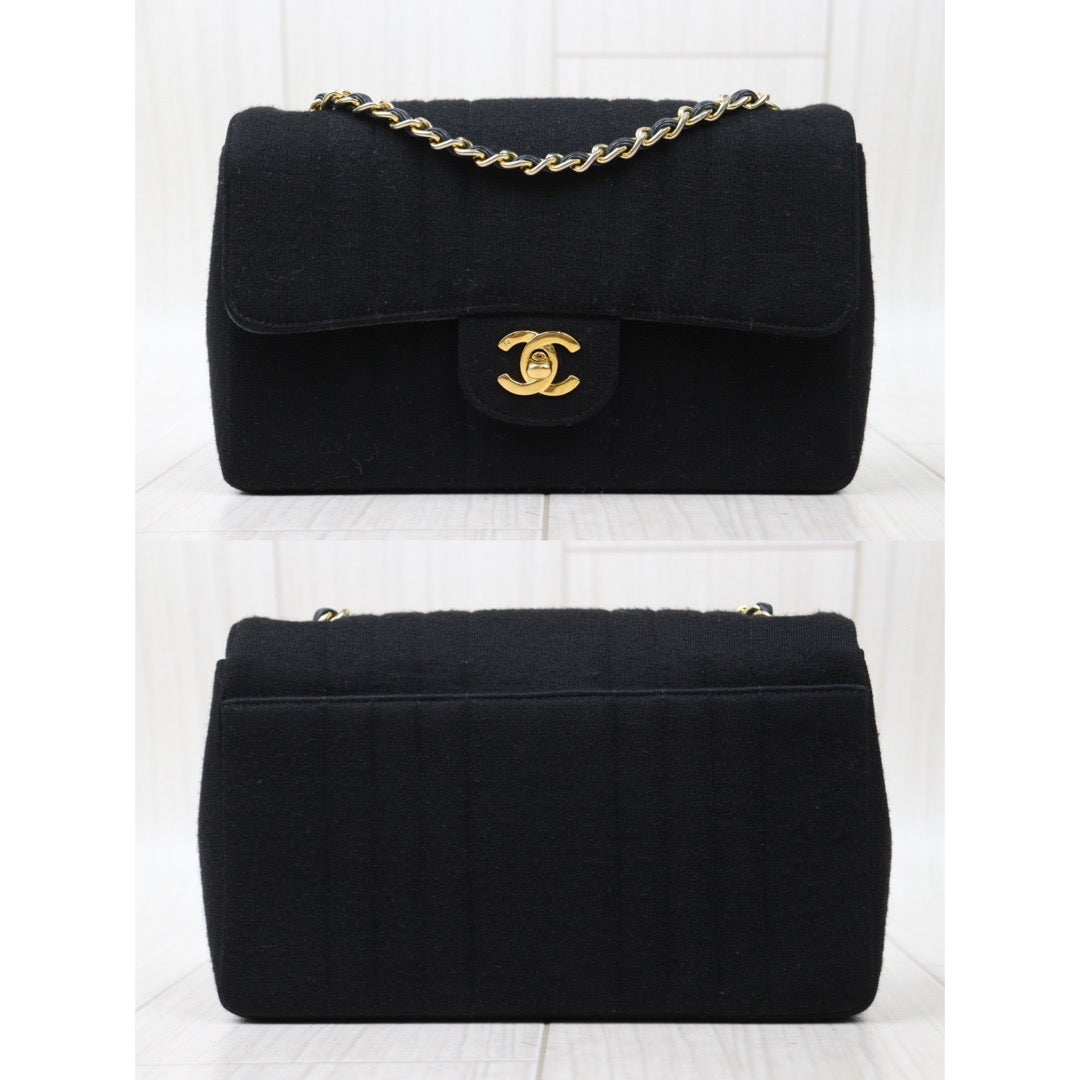 Rank AB ｜ CHANEL Canvas Baguette 23 Shoulder Bag Black Made In 2006-2008Year｜ P24061142
