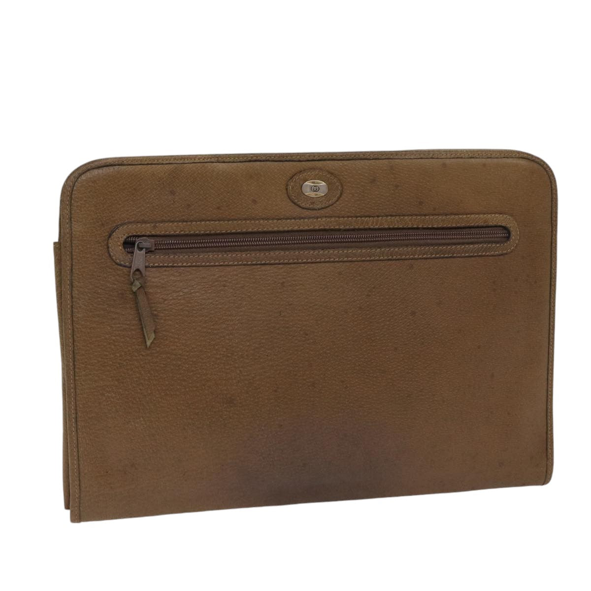 Gucci Document Bag Brown Leather Clutch Bag ()