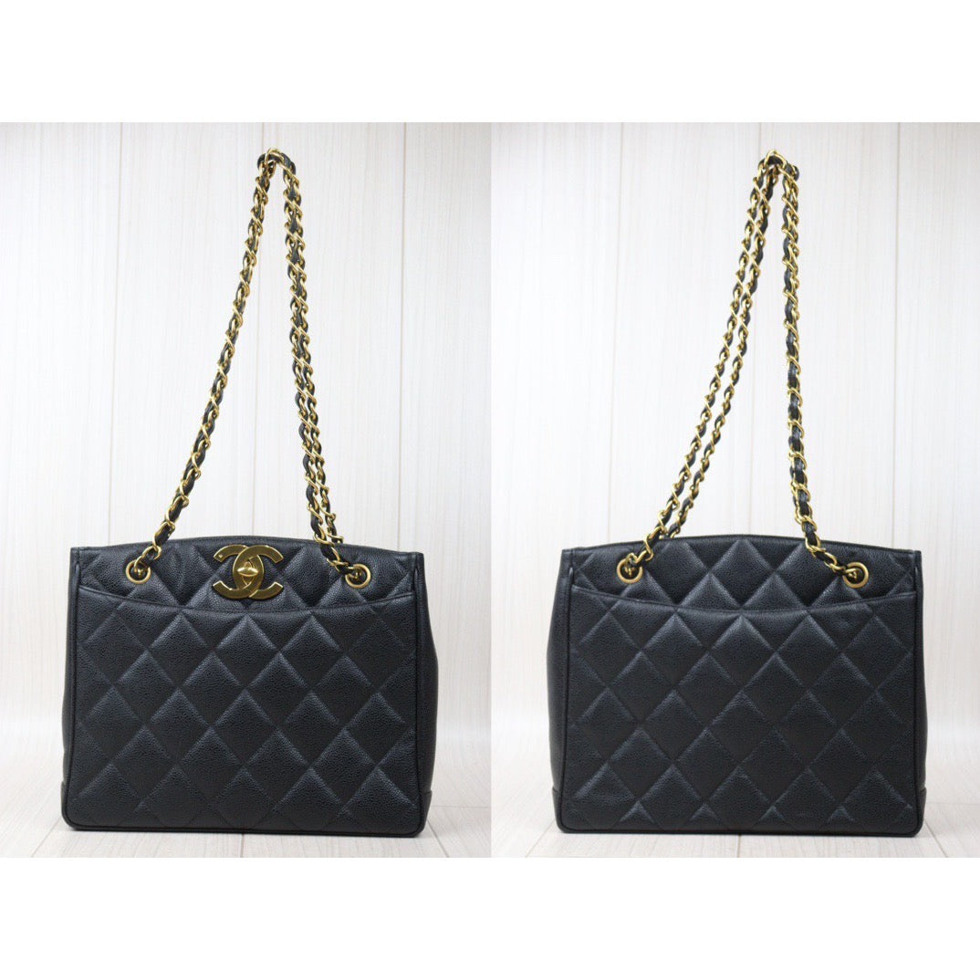 Good ( Rank AB)｜CHANEL Vintage Caviar Skin Black ShoulderBag｜P24071105