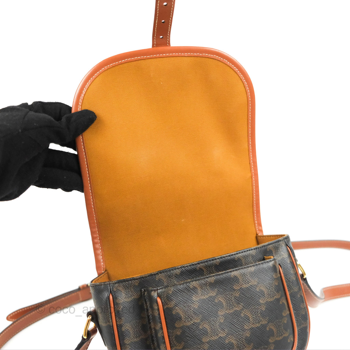 Celine Medium Folco Bag Triomphe Canvas Tan