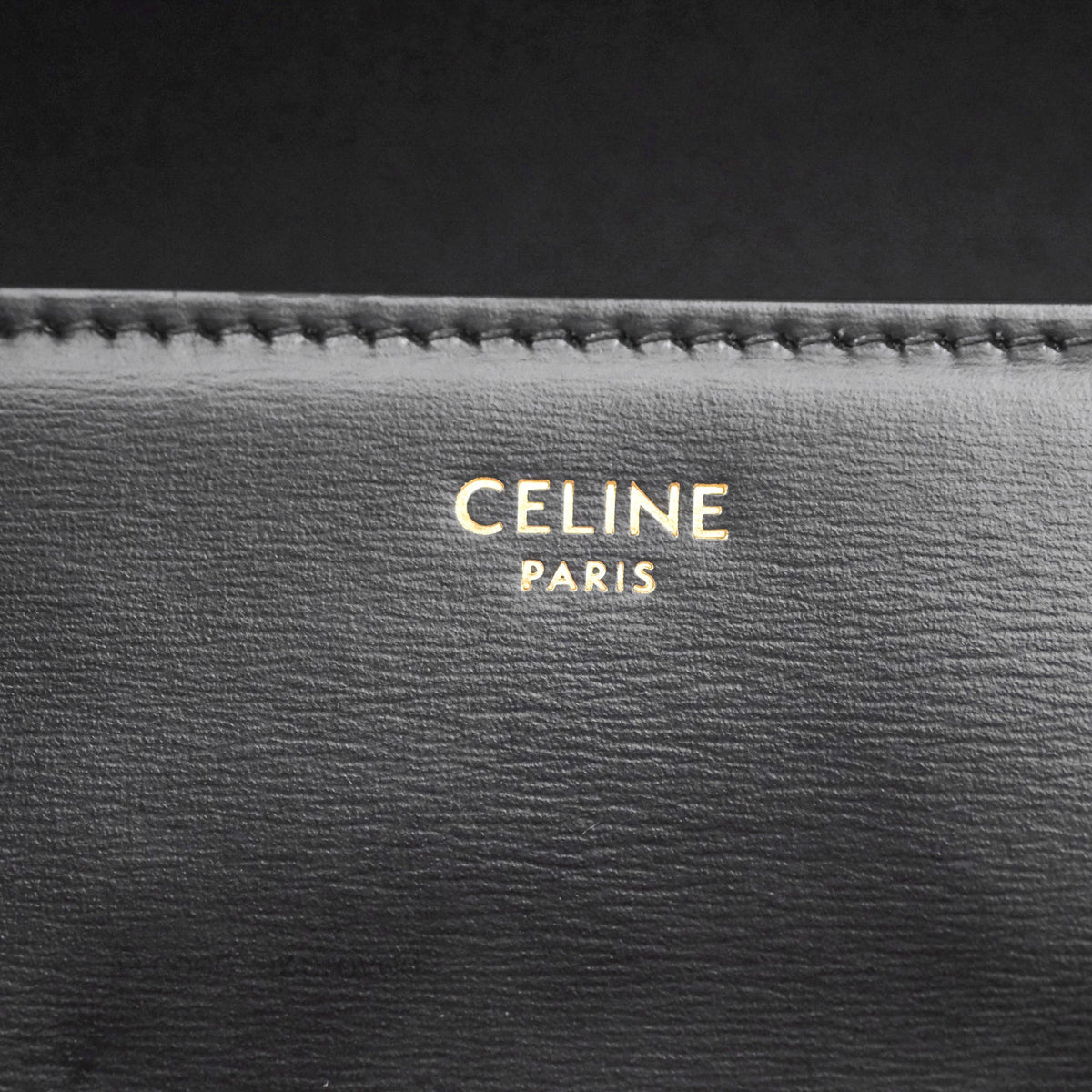 Celine Triomphe Shoulder Bag Black Calfskin