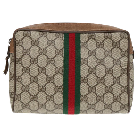 Gucci Ophidia Beige Canvas Clutch Bag ()