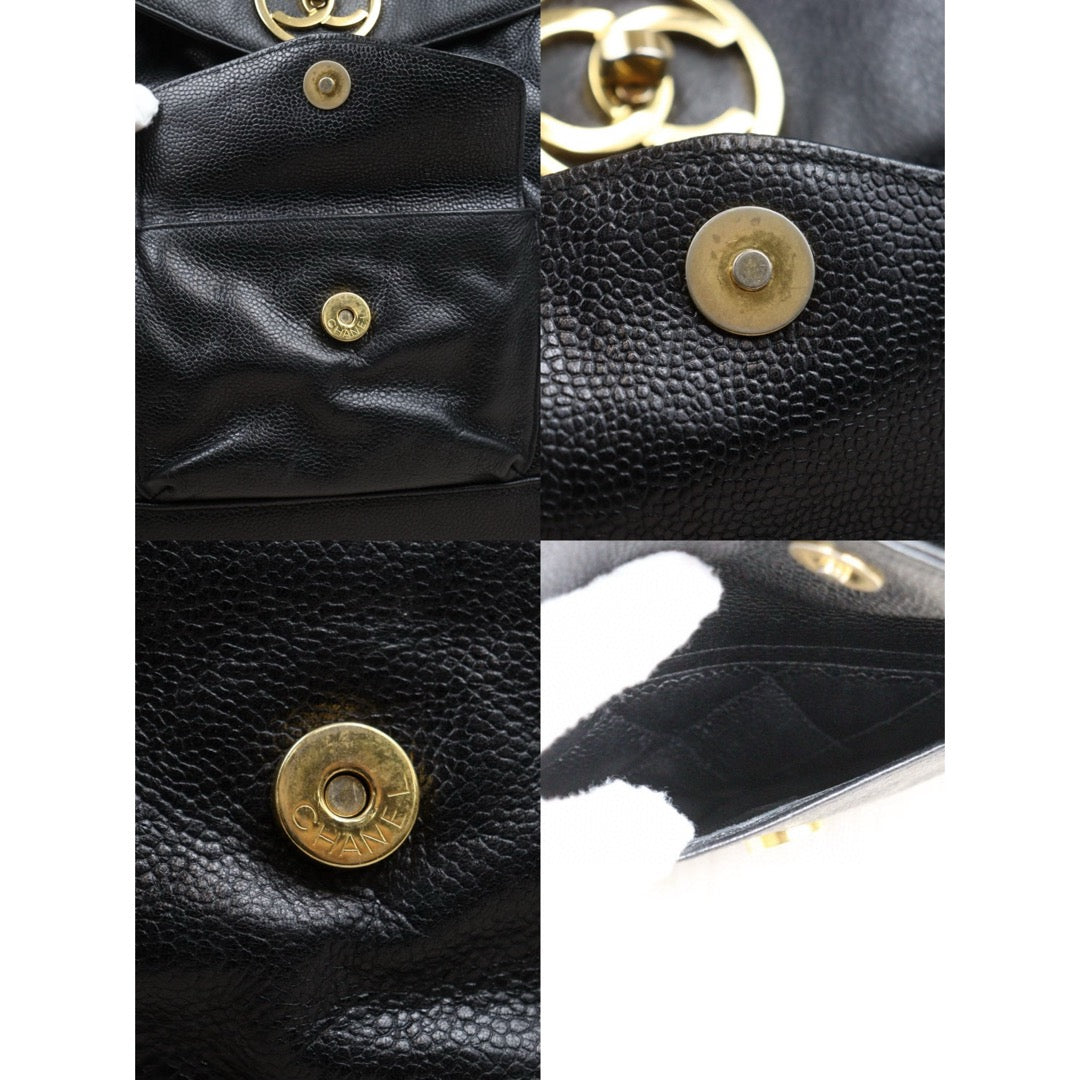 Good ( Rank AB)｜CHANEL  Caviar Skin Leather Calf Backpack  Black Made in 1991-1994Year｜25042802