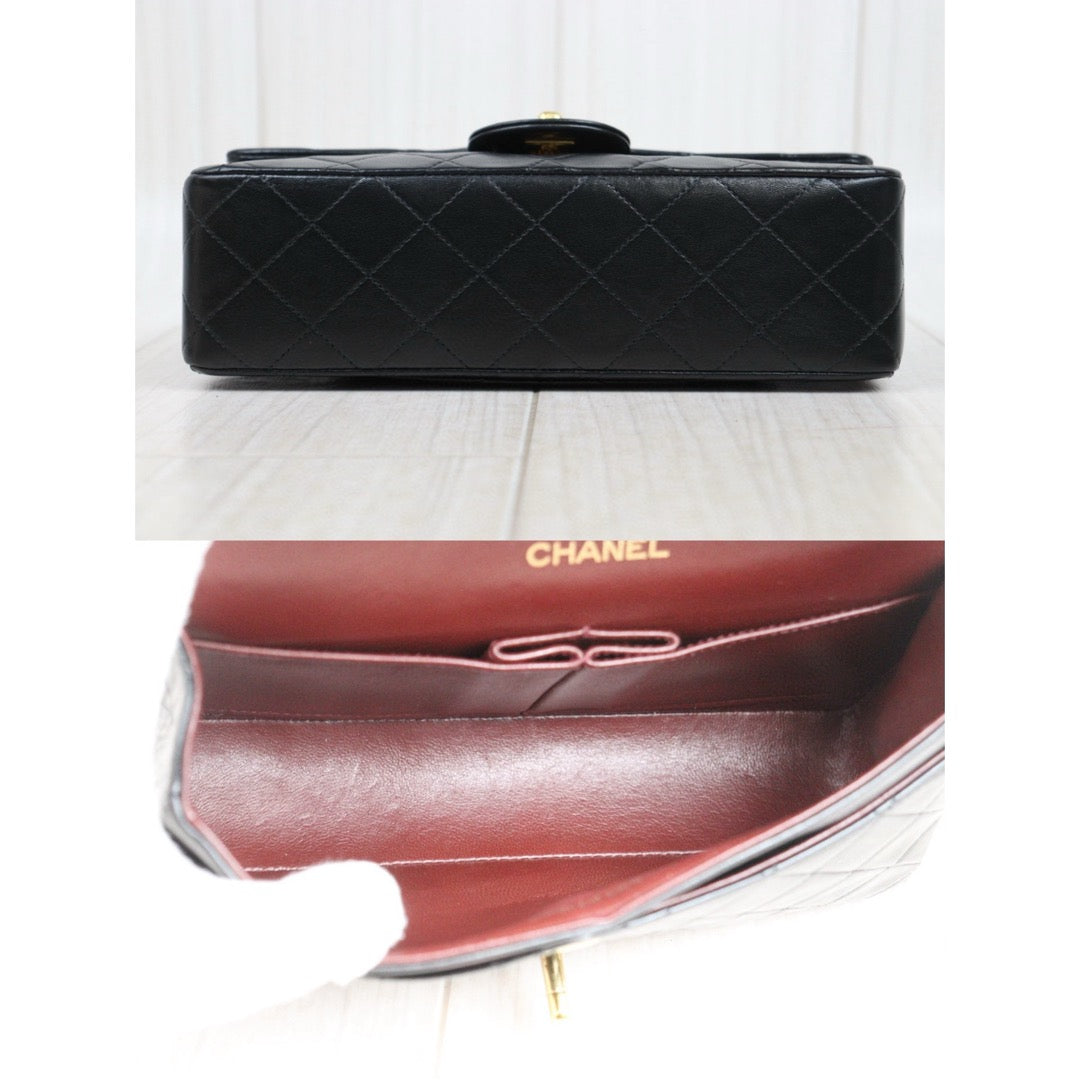 Very Good ( Rank A)｜ CHANEL Lamb Skin Matrasse Double Flap 23 Shoulder Bag Black Made In 1989-1991 Year｜25051321