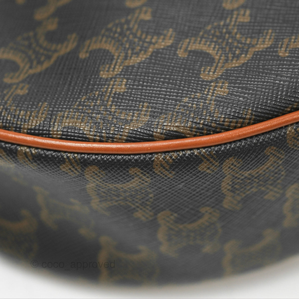 Celine Ava Bag In Triomphe Canvas Calfskin Tan