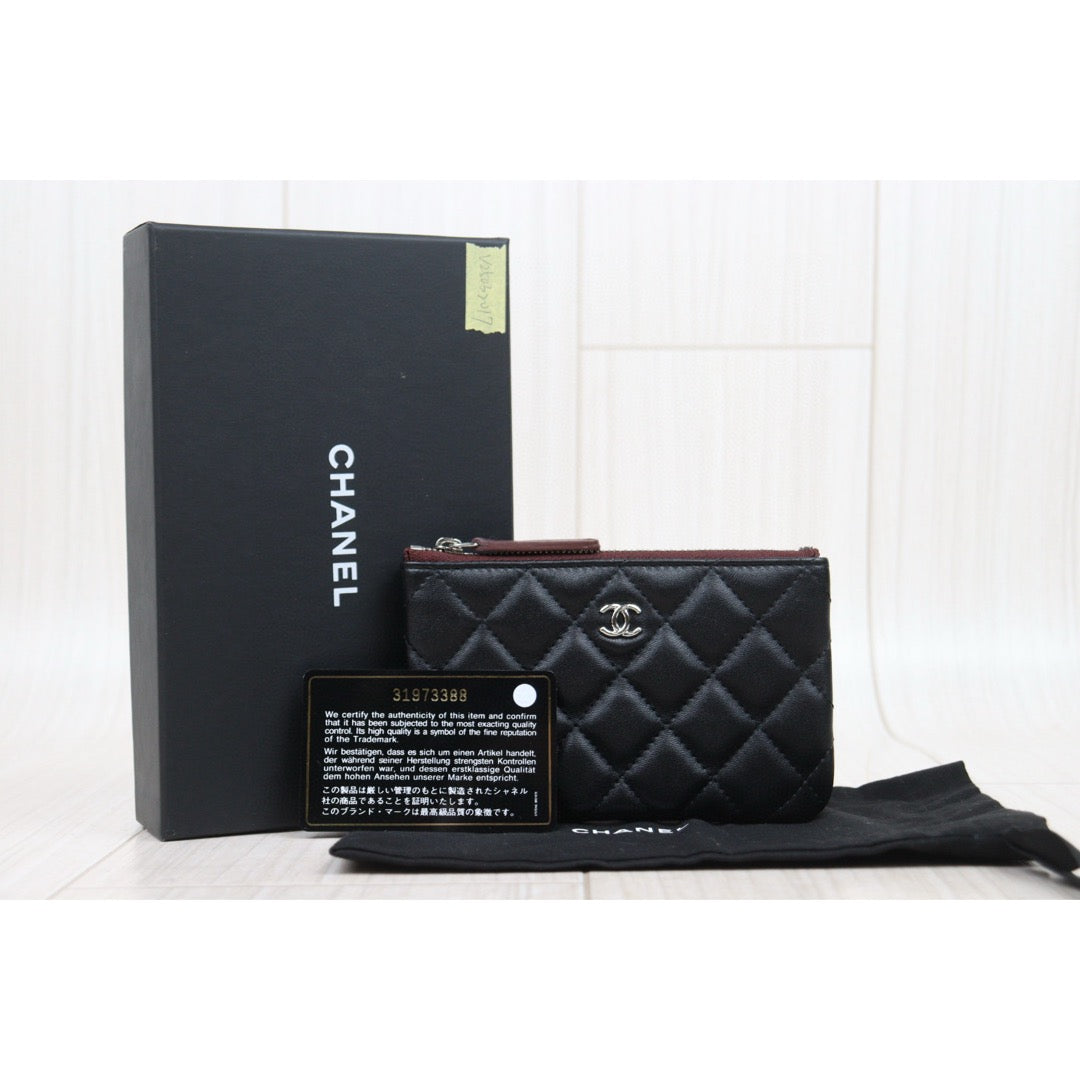 Excellent（Rank SA）｜CHANEL Lambskin Card Holder Black Made In 2021 - 2022 Year｜V25032017