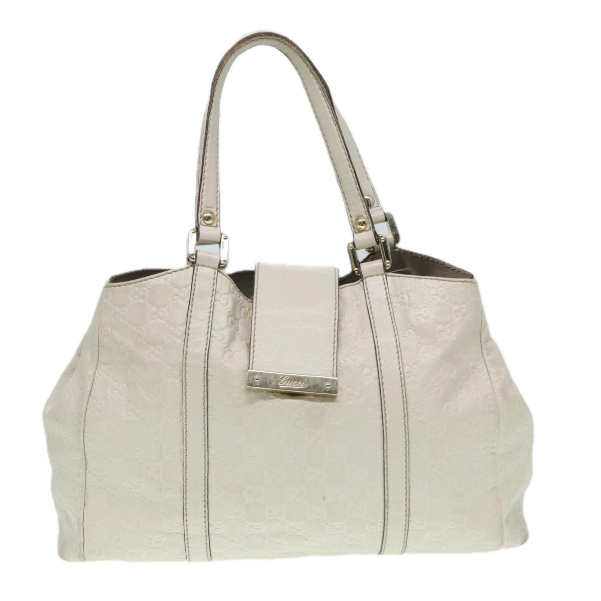 Gucci Guccissima White Canvas Handbag ()