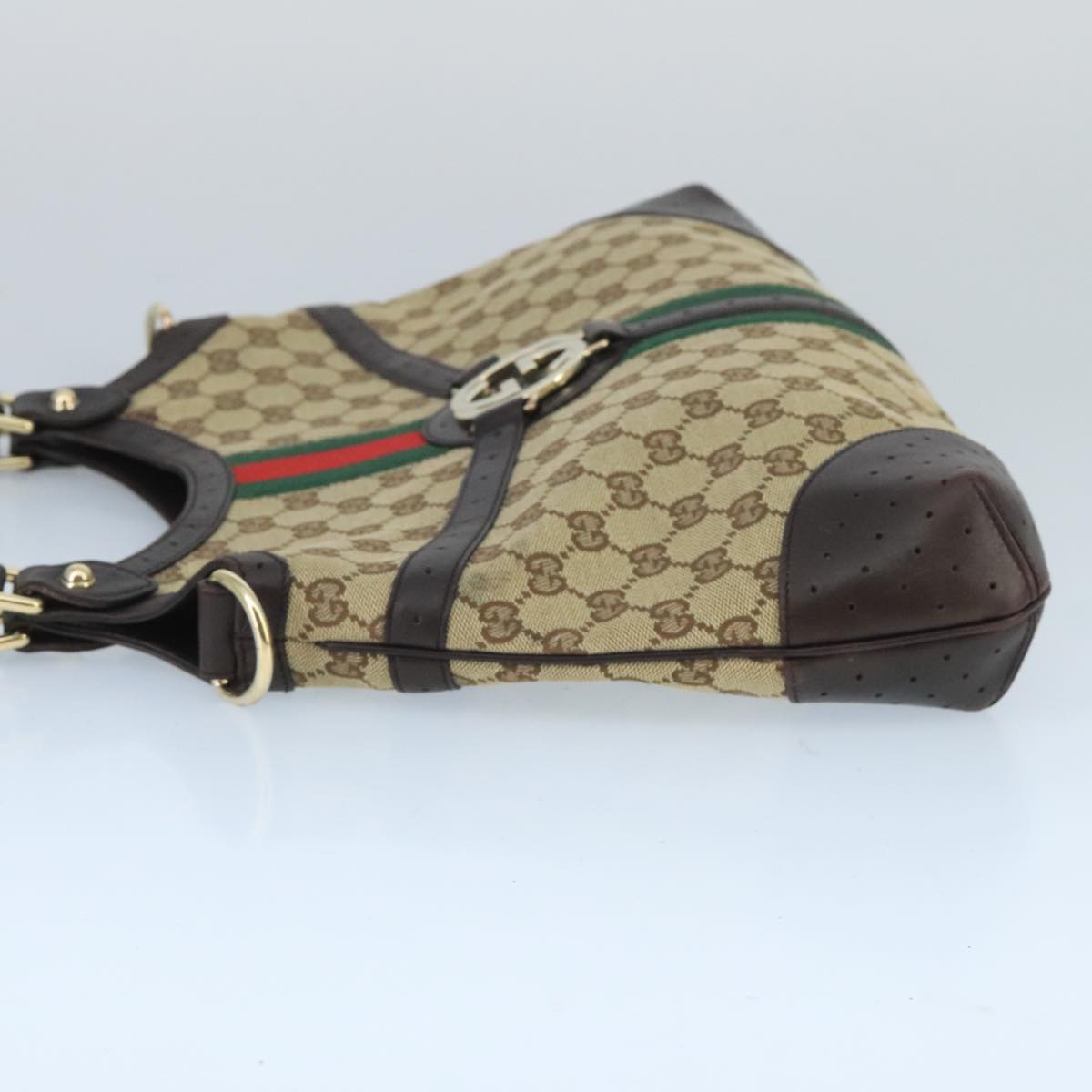 Gucci Sherry Beige Canvas Handbag