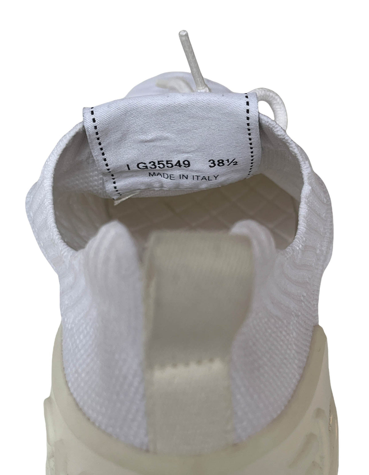 Chanel White Quilted Knit Sock Low Top Athletic Sneakers sz 38.5