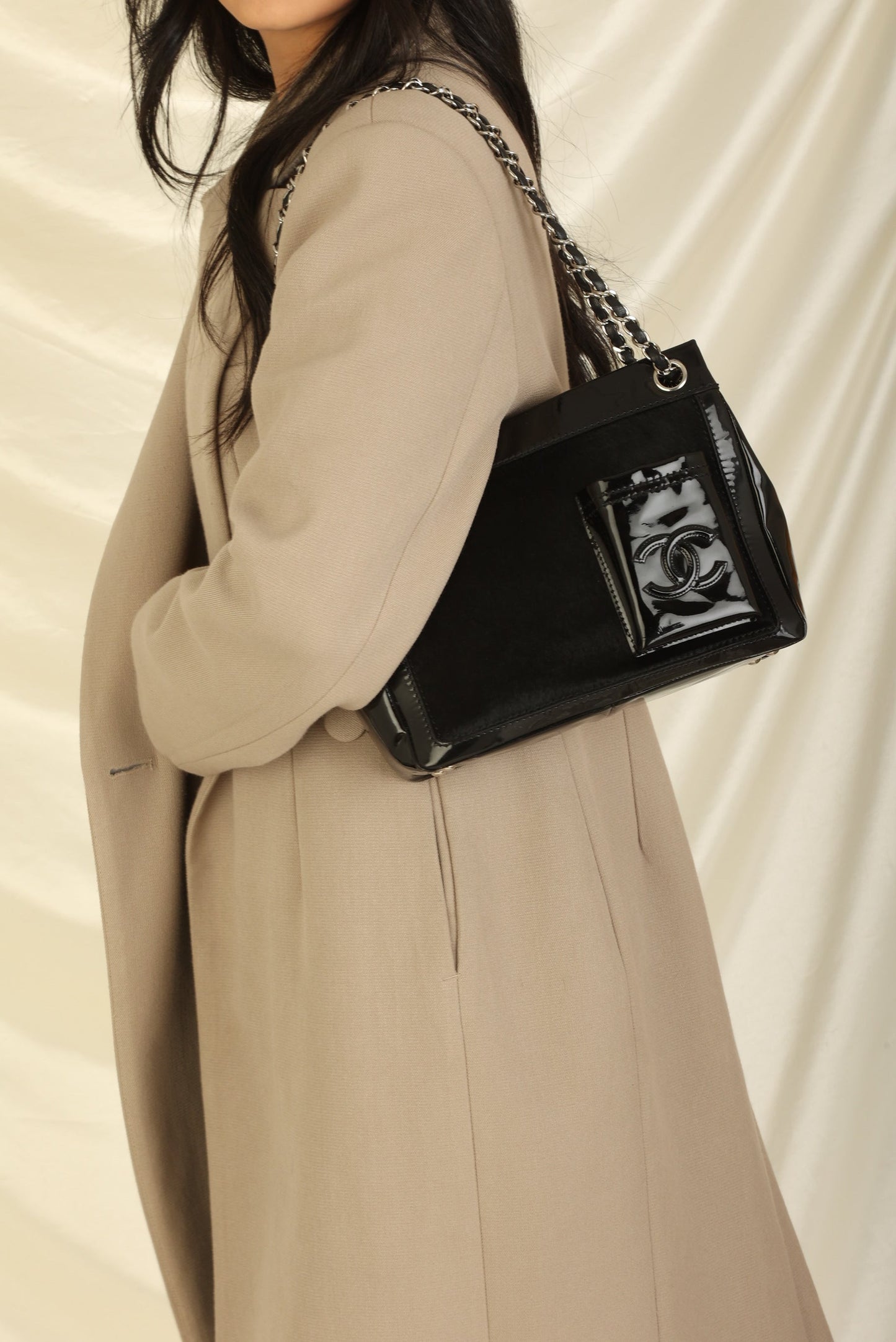 Chanel Pony Hair Patent Mini Tote