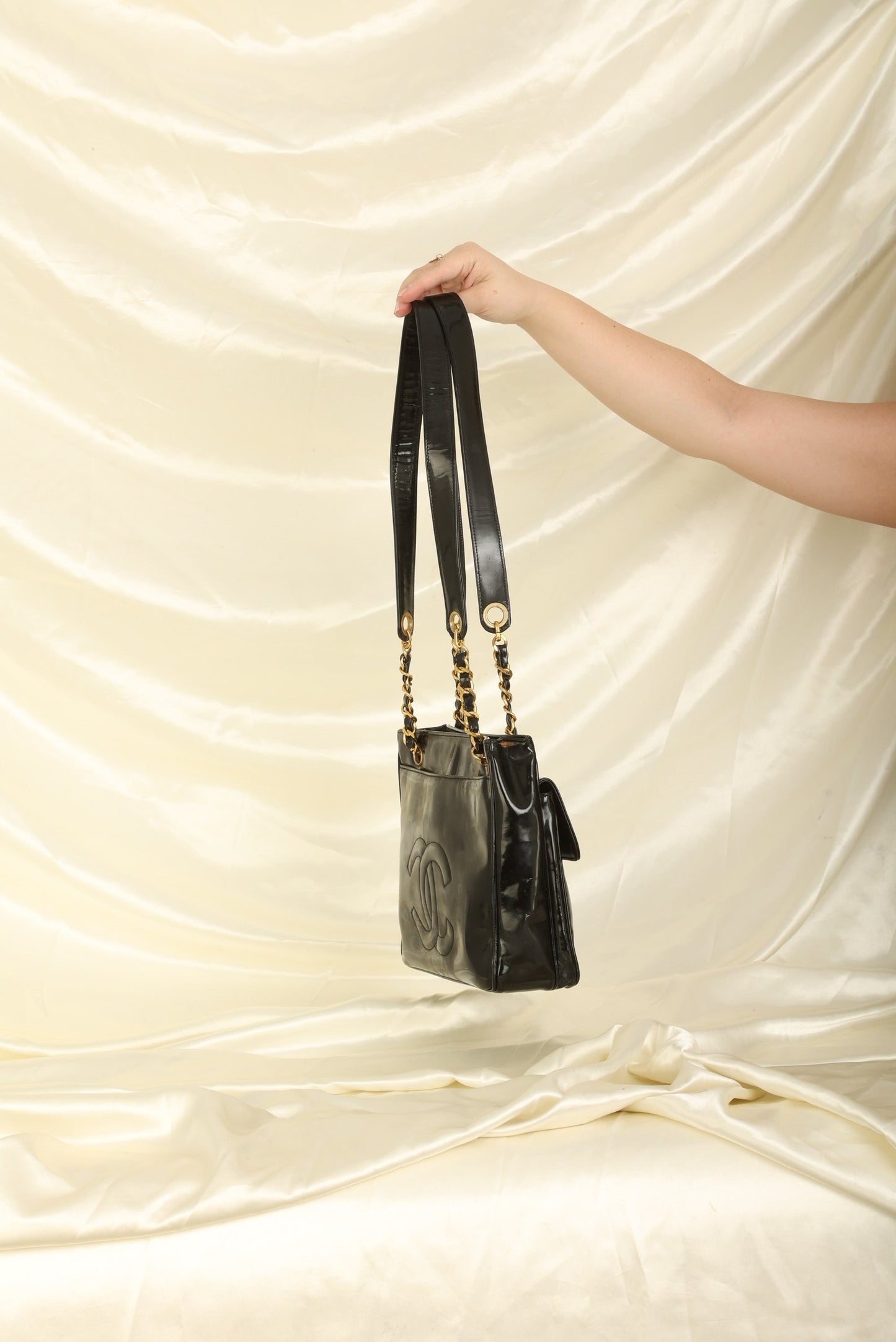 Chanel Patent Turnlock Tote