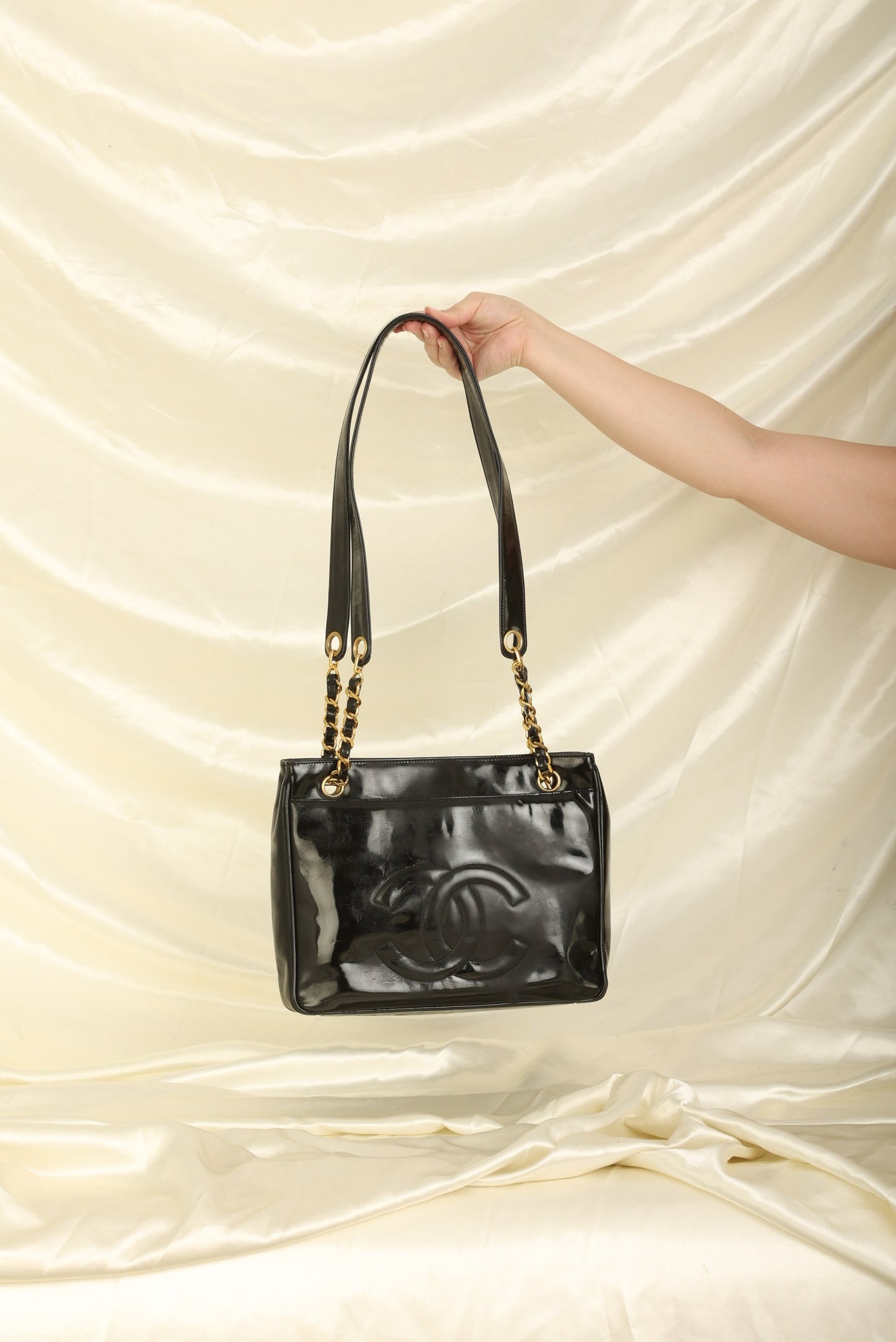 Chanel Patent Turnlock Tote