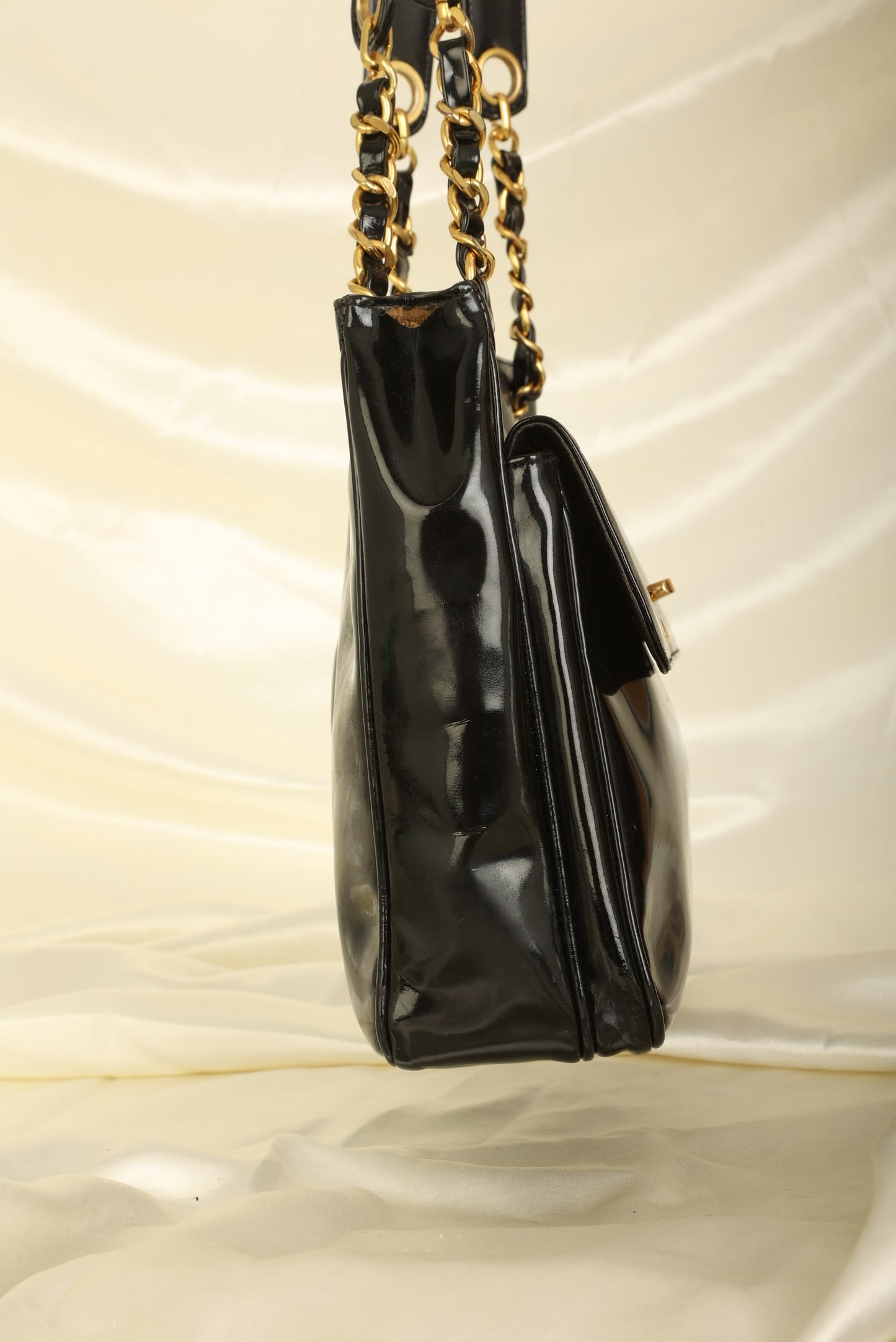 Chanel Patent Turnlock Tote