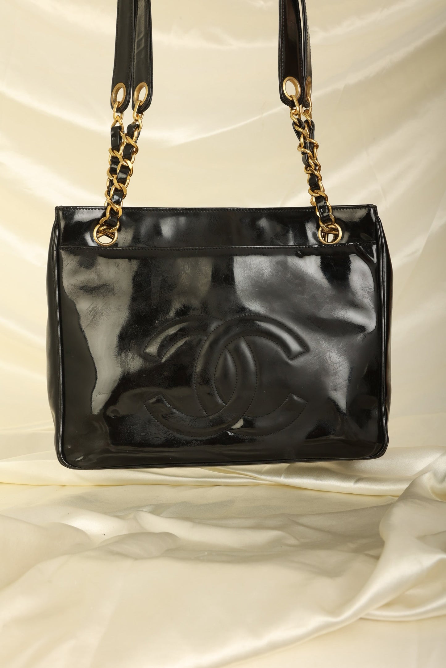 Chanel Patent Turnlock Tote