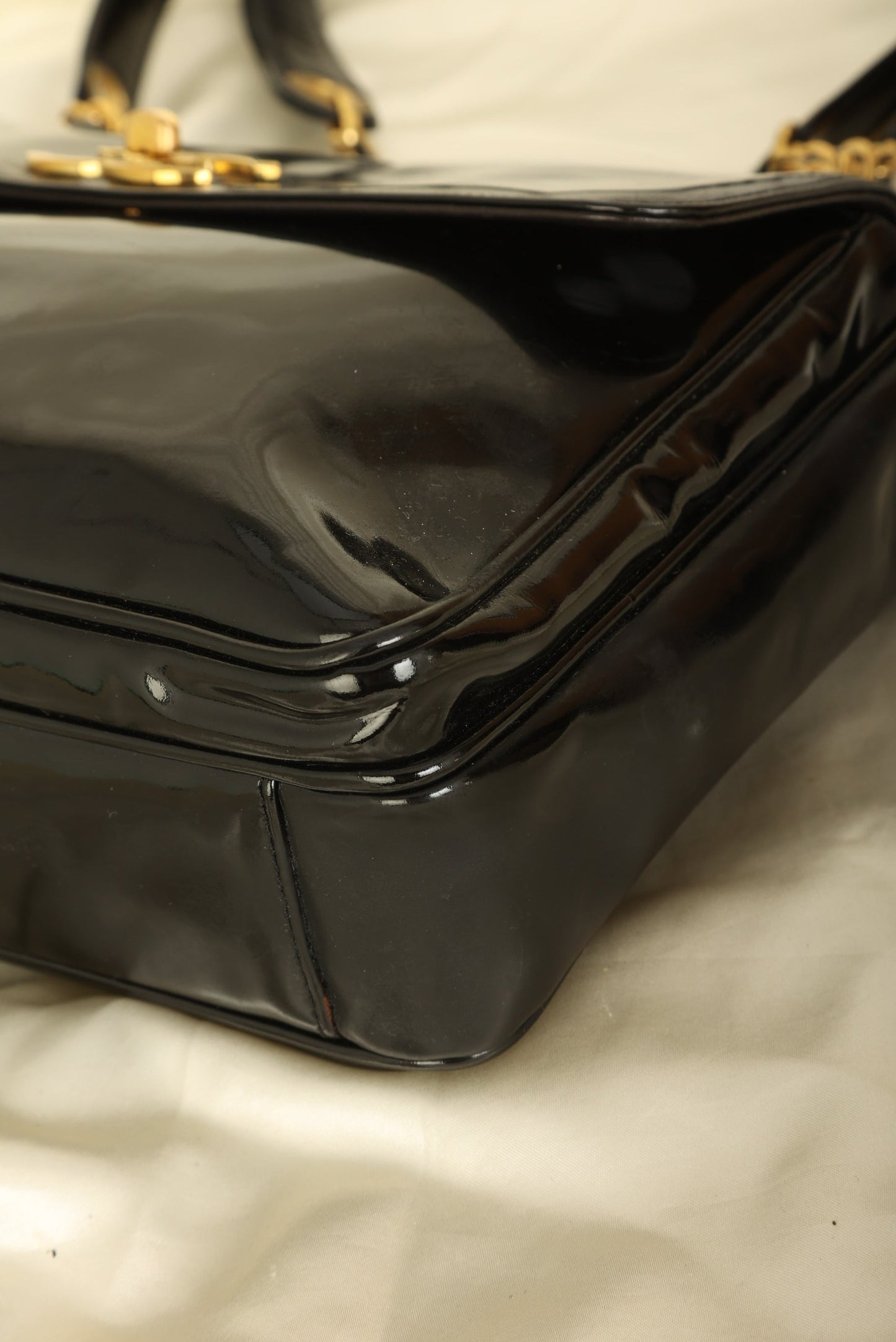 Chanel Patent Turnlock Tote