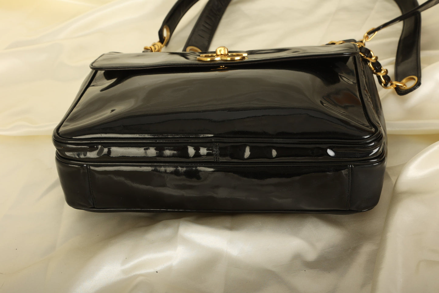 Chanel Patent Turnlock Tote