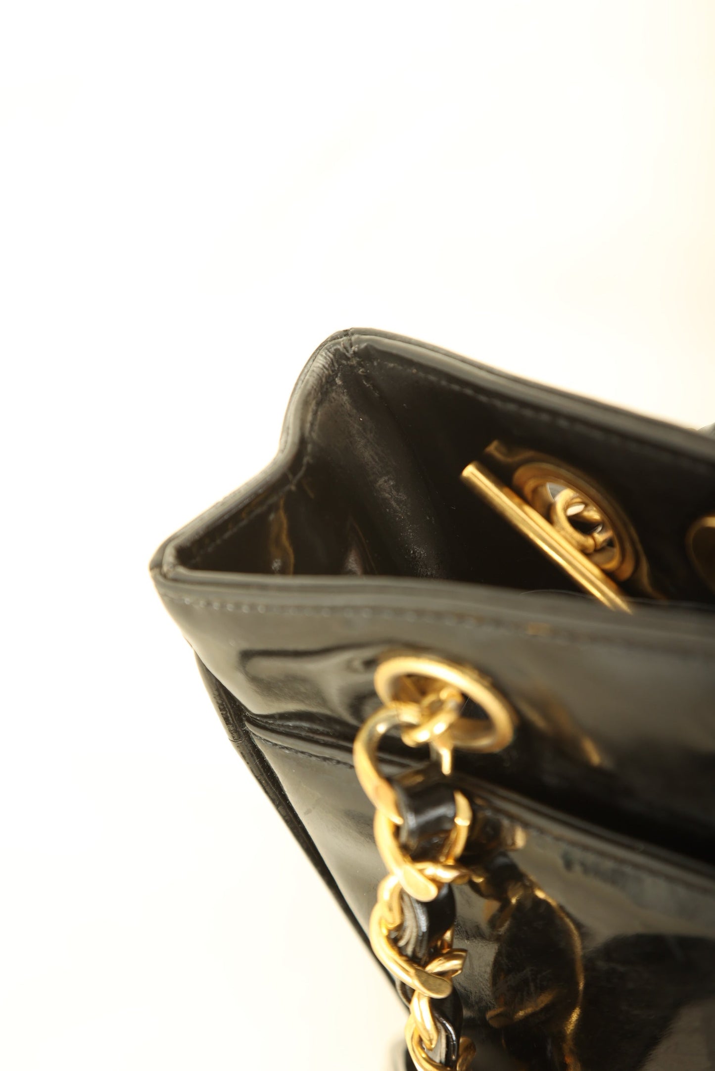 Chanel Patent Turnlock Tote