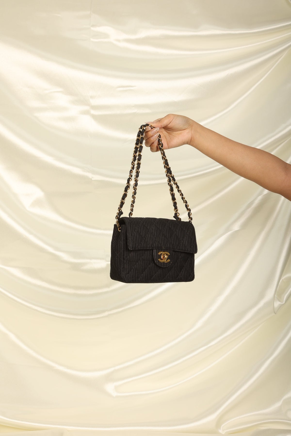 Chanel Satin Quilted Flap Bag