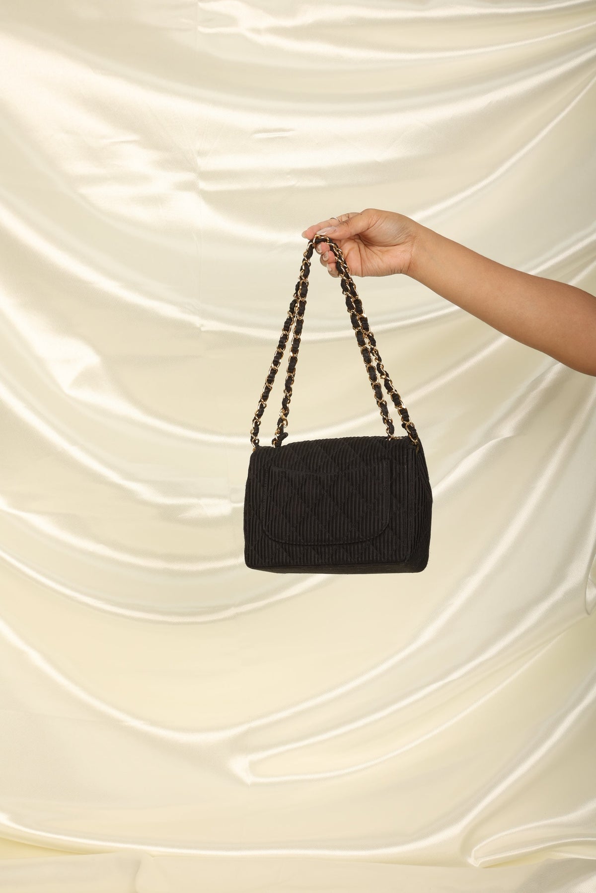 Chanel Satin Quilted Flap Bag