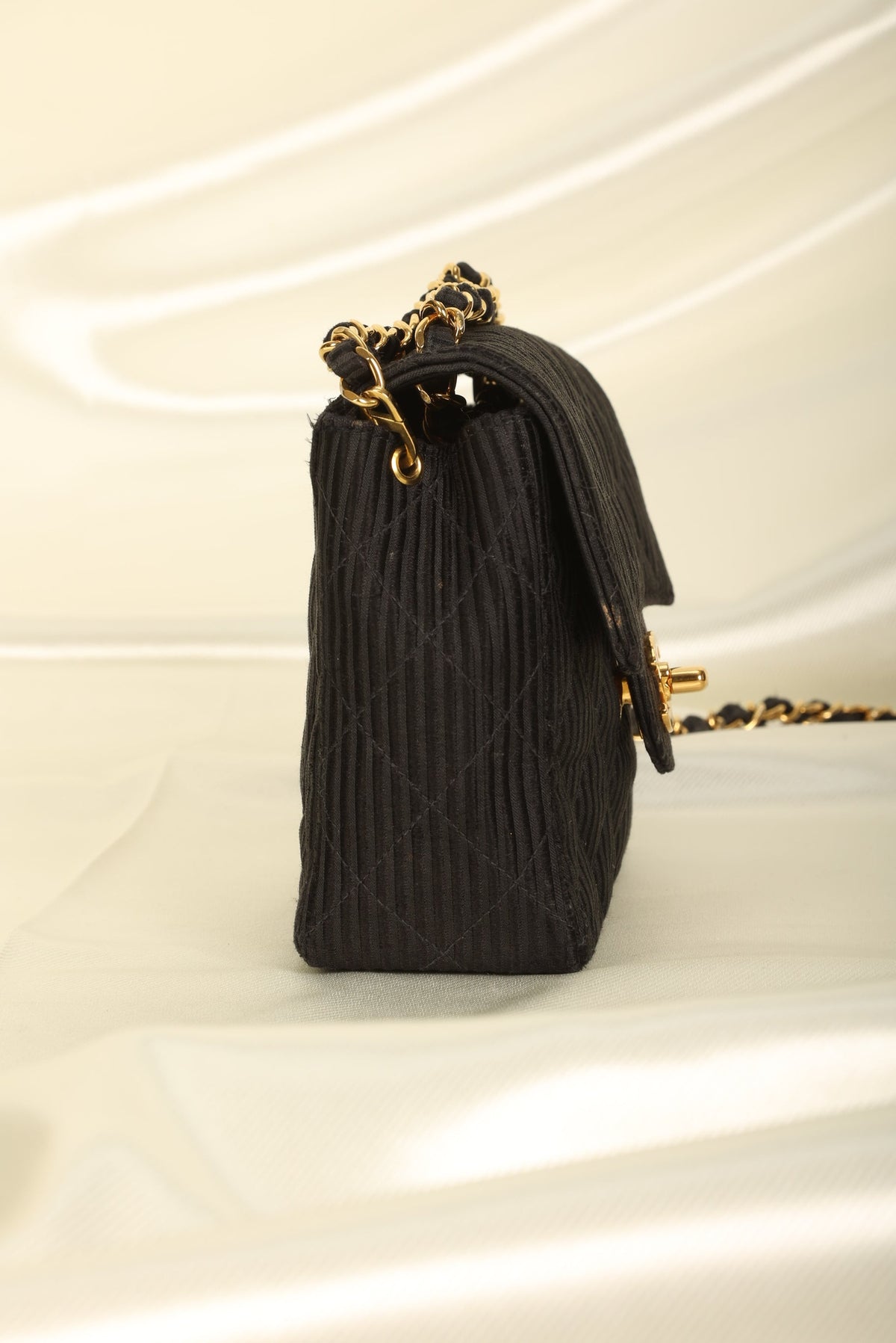 Chanel Satin Quilted Flap Bag