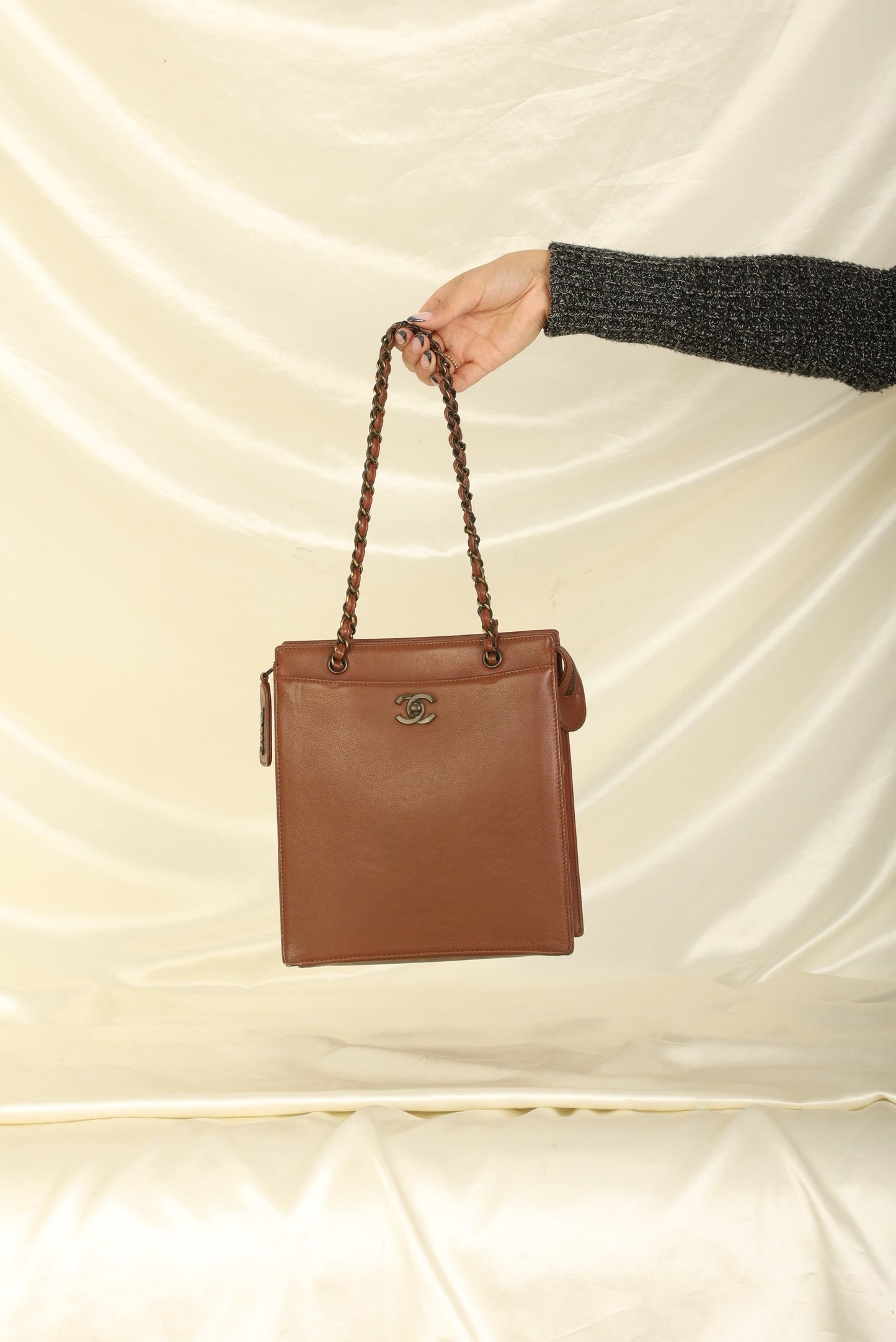 Chanel 1997 Calfskin Turnlock Tote