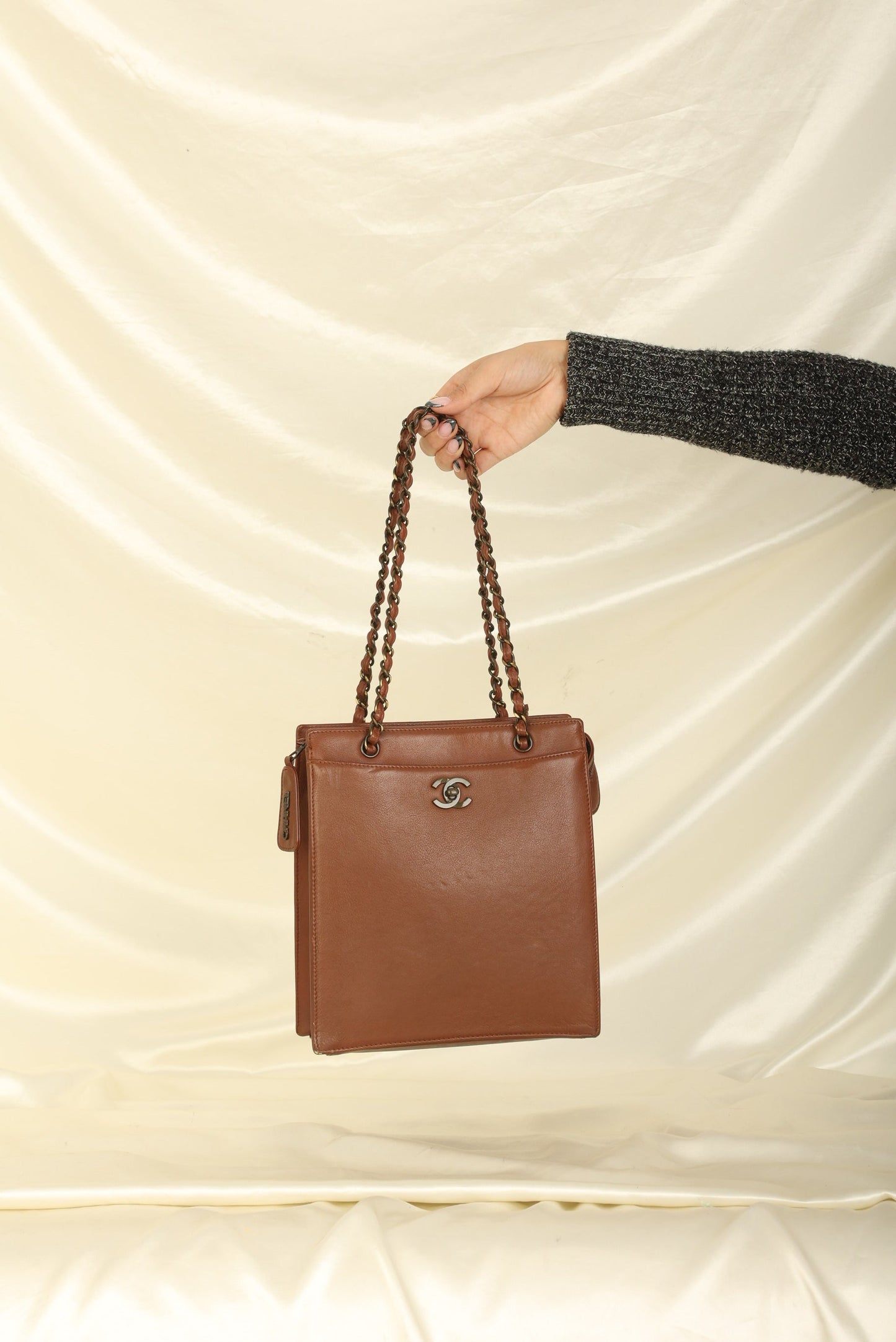 Chanel 1997 Calfskin Turnlock Tote