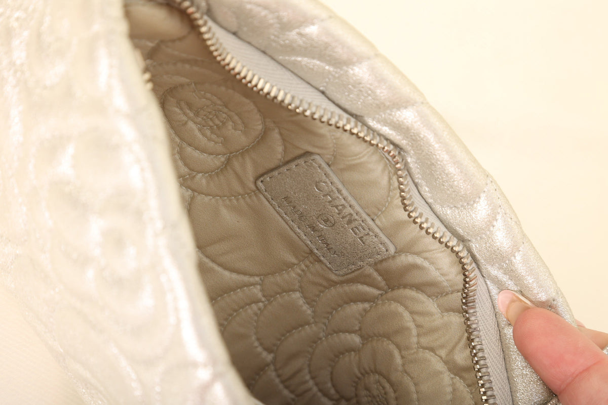 Chanel Metallic Camellia Pochette