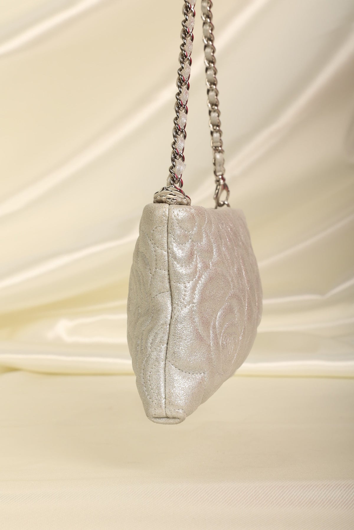 Chanel Metallic Camellia Pochette