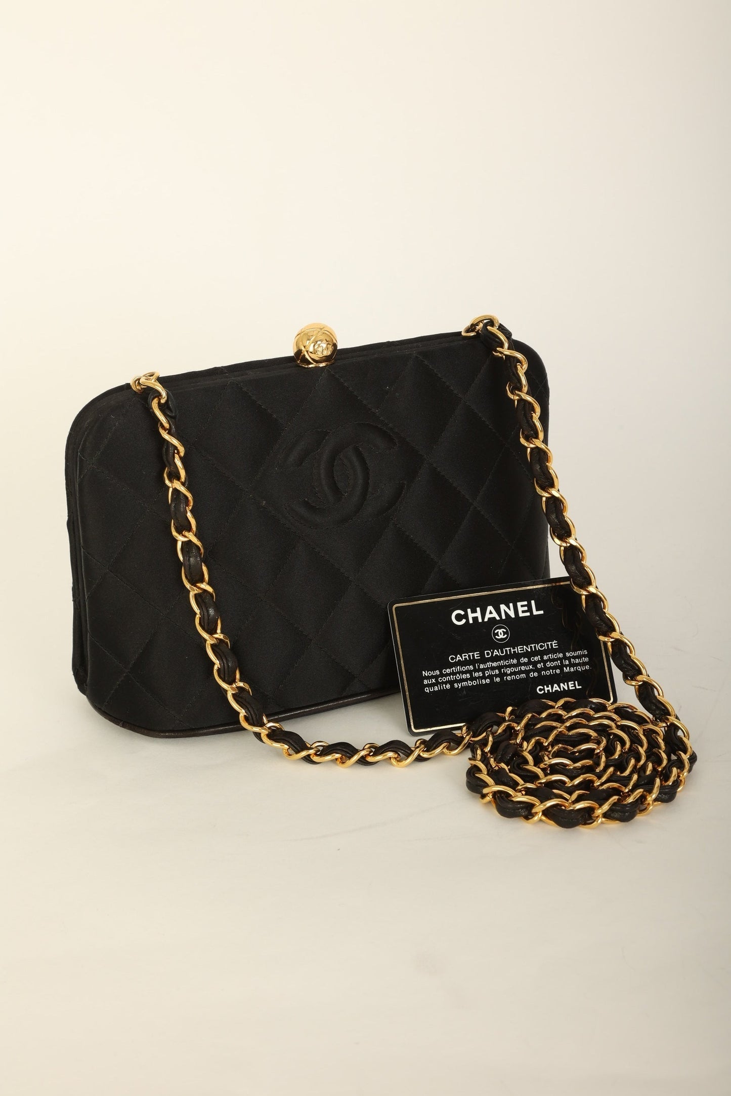 Chanel 1994 Satin Mini Kisslock Crossbody