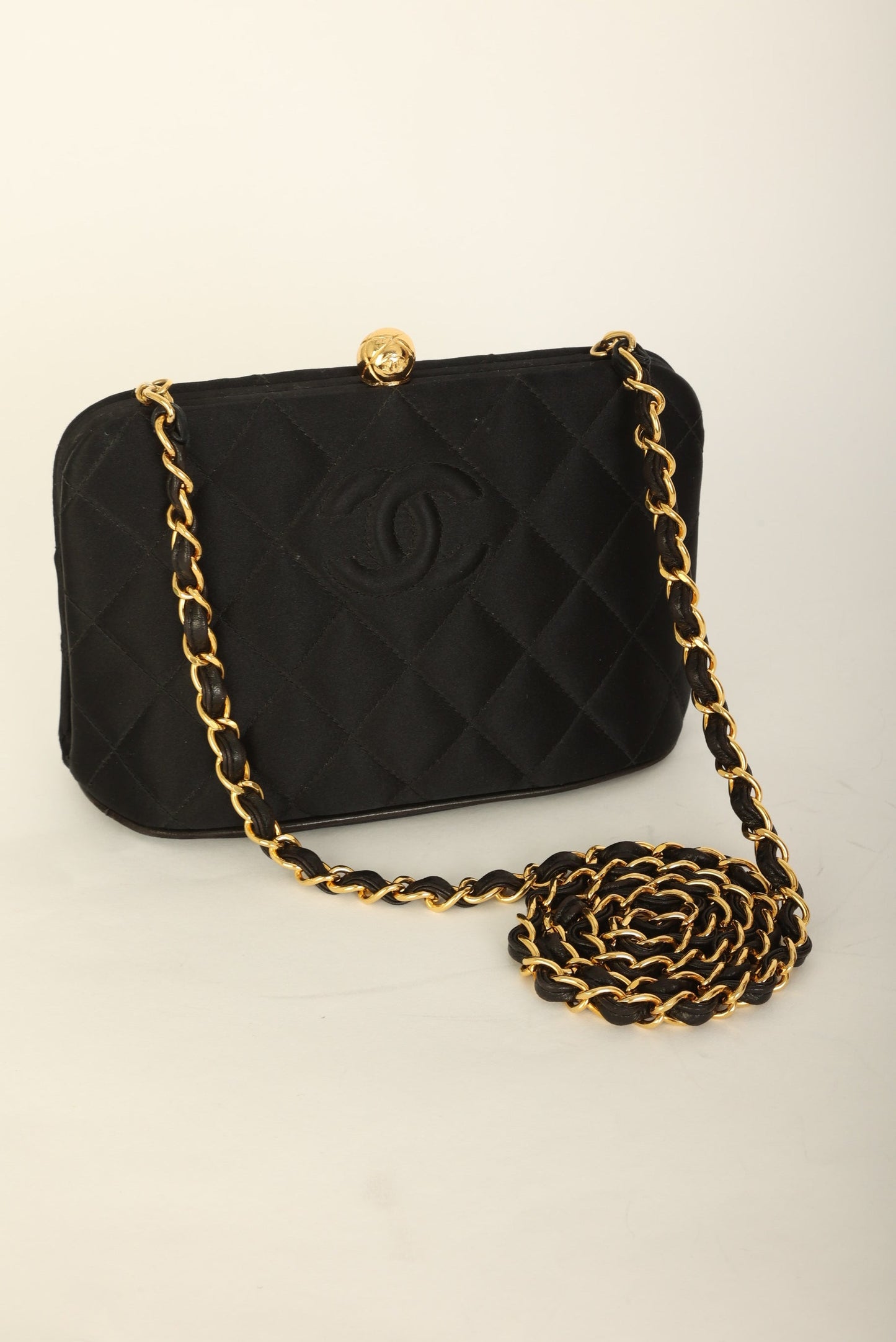 Chanel 1994 Satin Mini Kisslock Crossbody