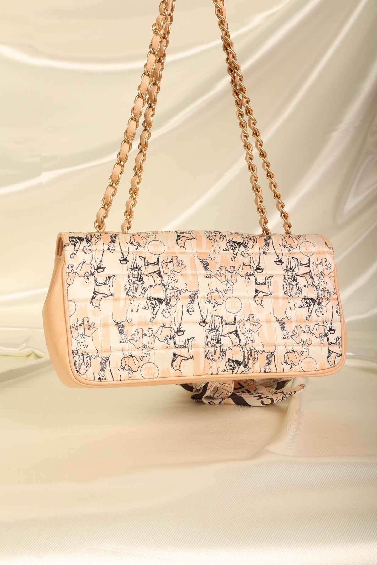 Chanel Satin Coco Mademoiselle Scarf Flap Bag