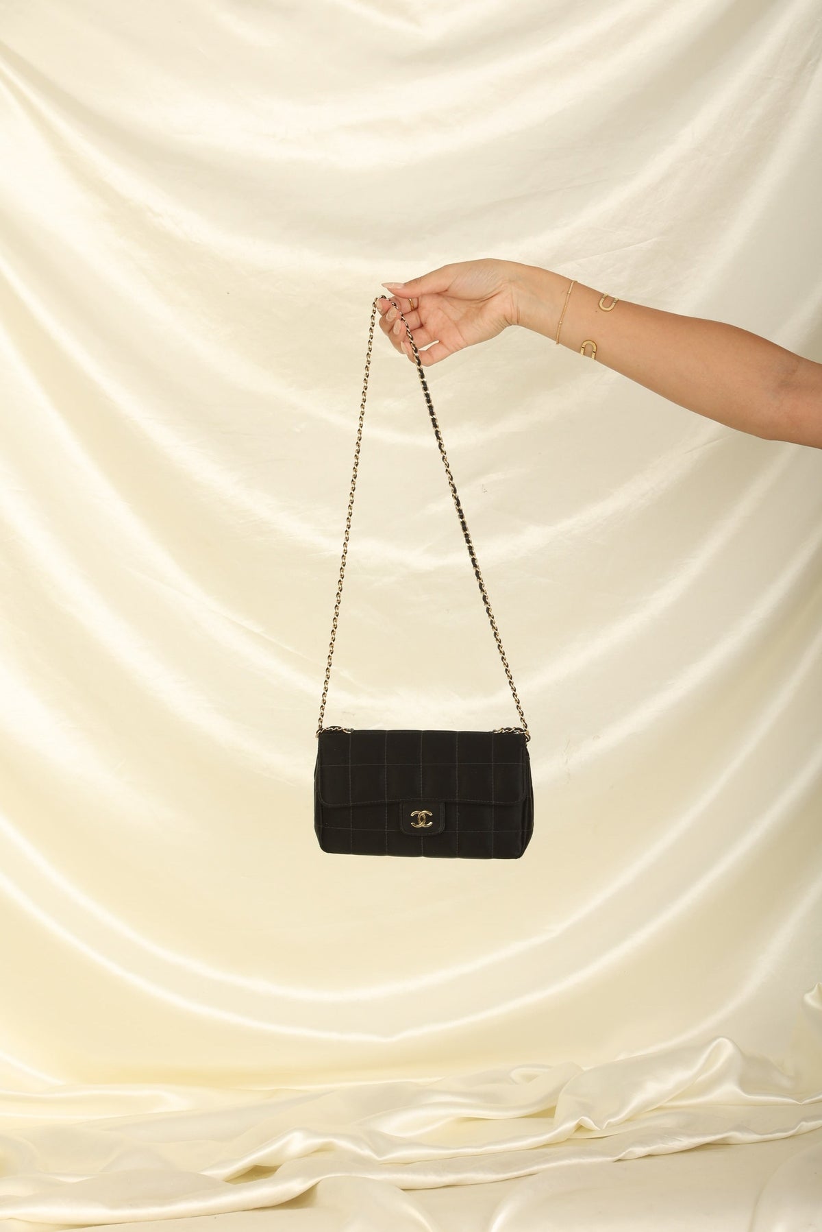 Chanel Satin Mini Chocolate Bar Flap