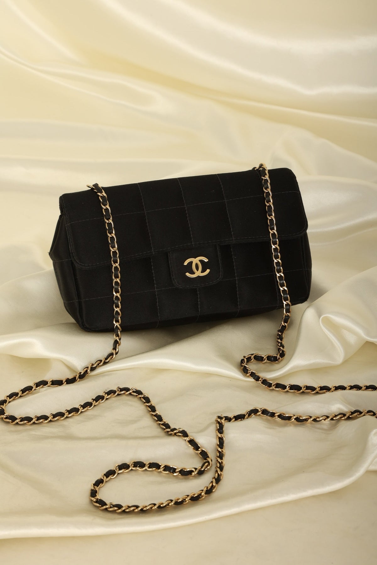 Chanel Satin Mini Chocolate Bar Flap