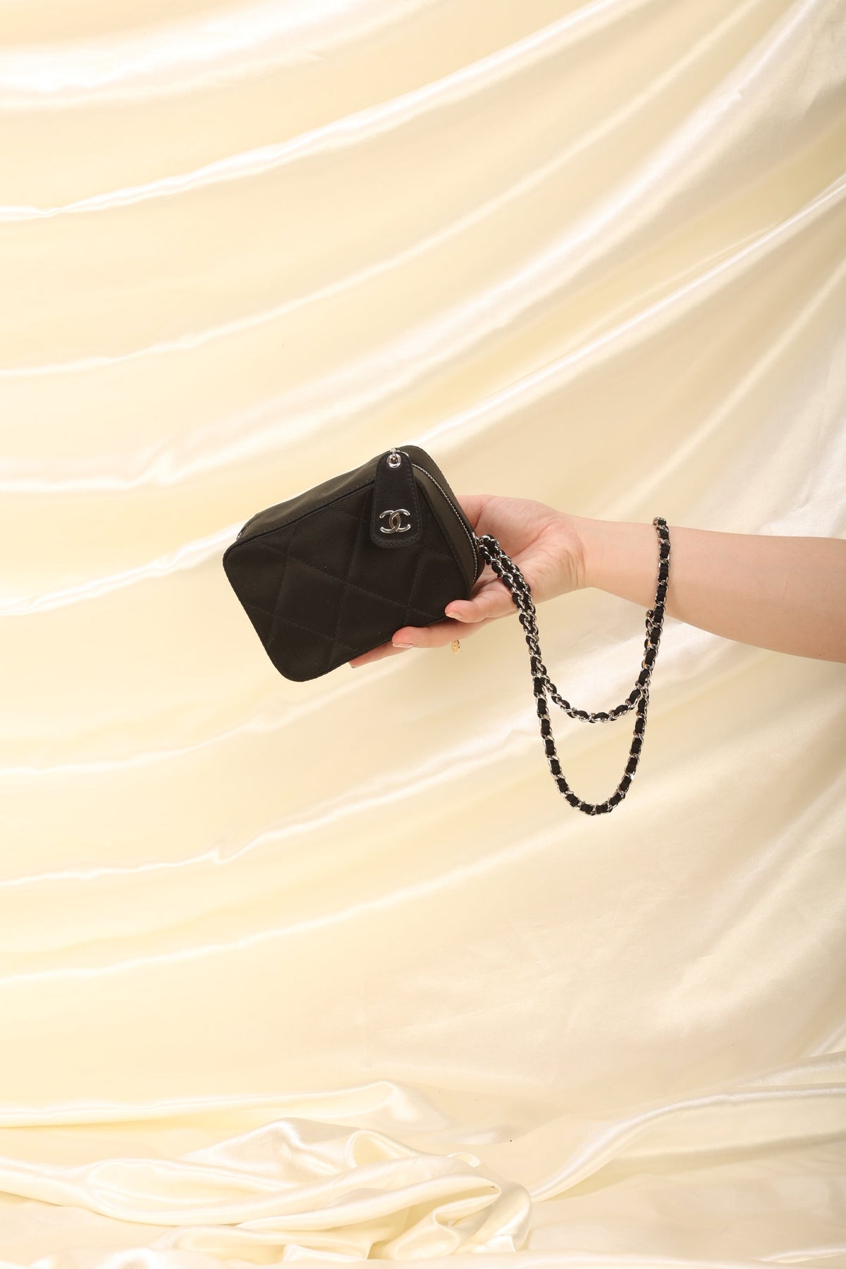 Chanel Satin Mini Box Bracelet Bag