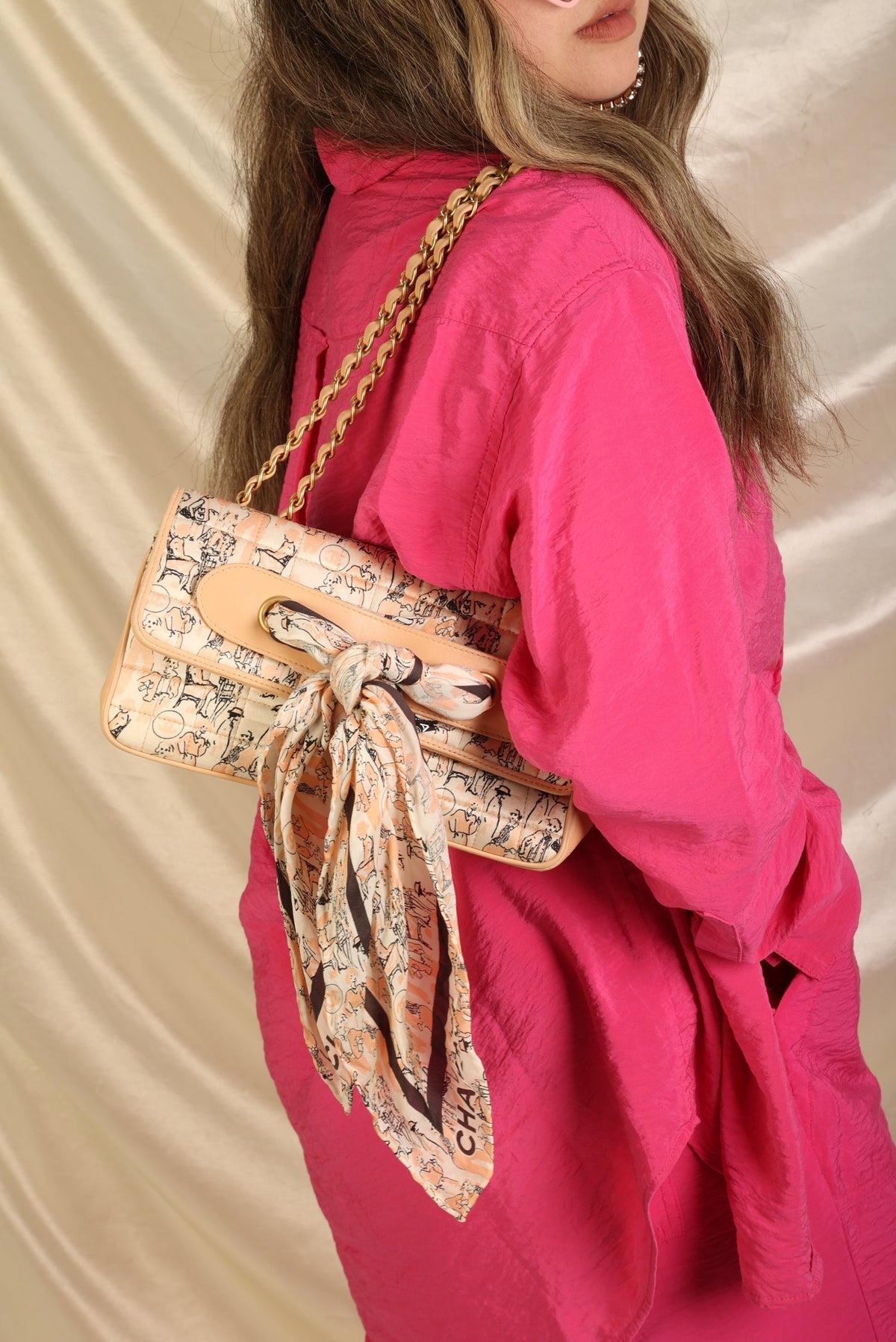Chanel Satin Coco Mademoiselle Scarf Flap Bag