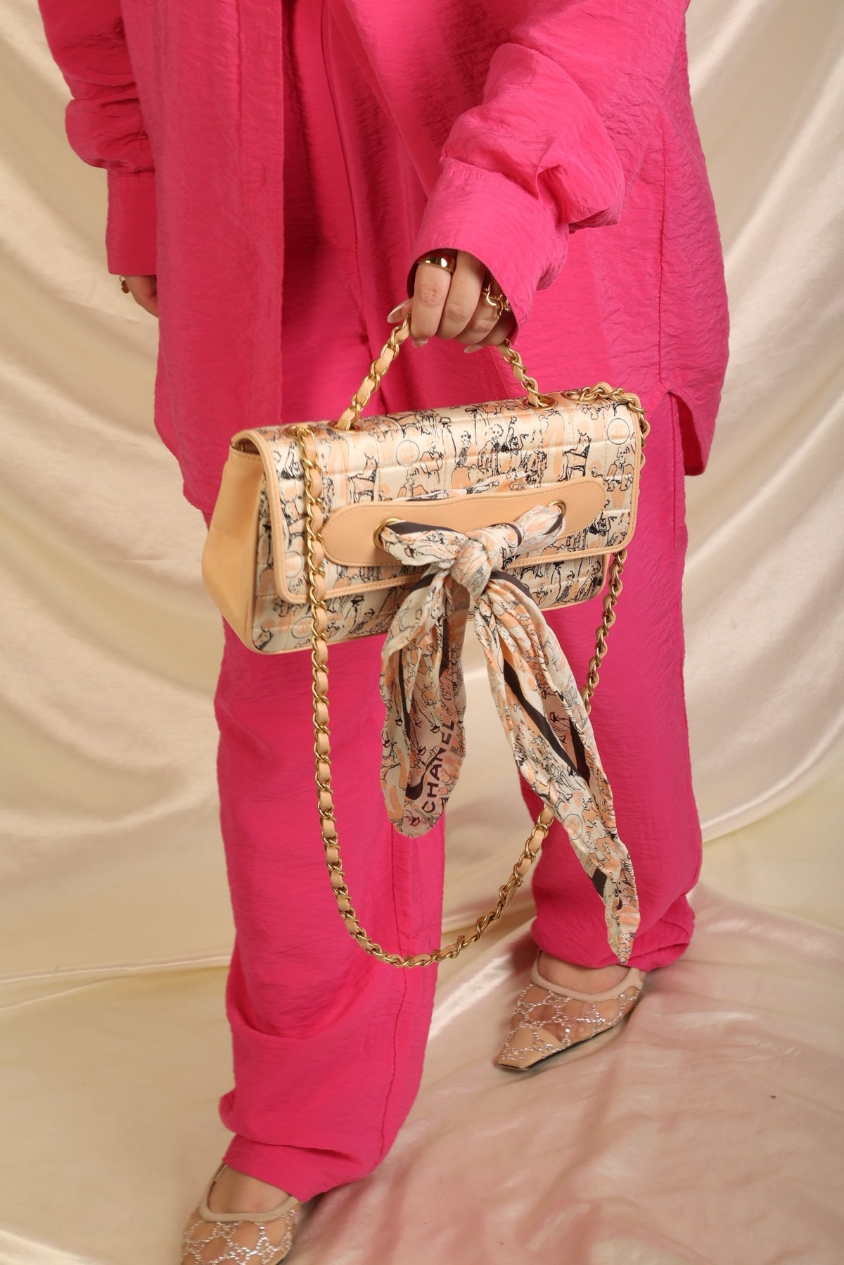 Chanel Satin Coco Mademoiselle Scarf Flap Bag