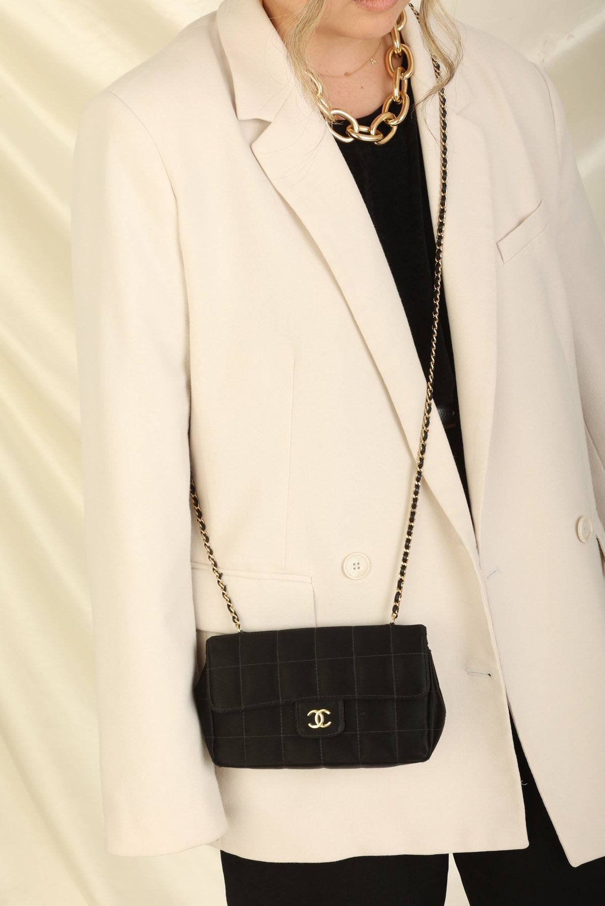 Chanel Satin Mini Chocolate Bar Flap