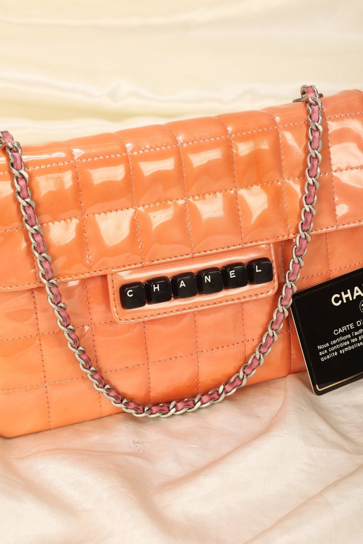 Chanel Patent Square Quilt Pochette
