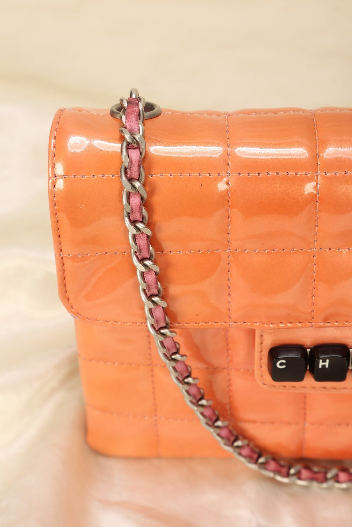 Chanel Patent Square Quilt Pochette