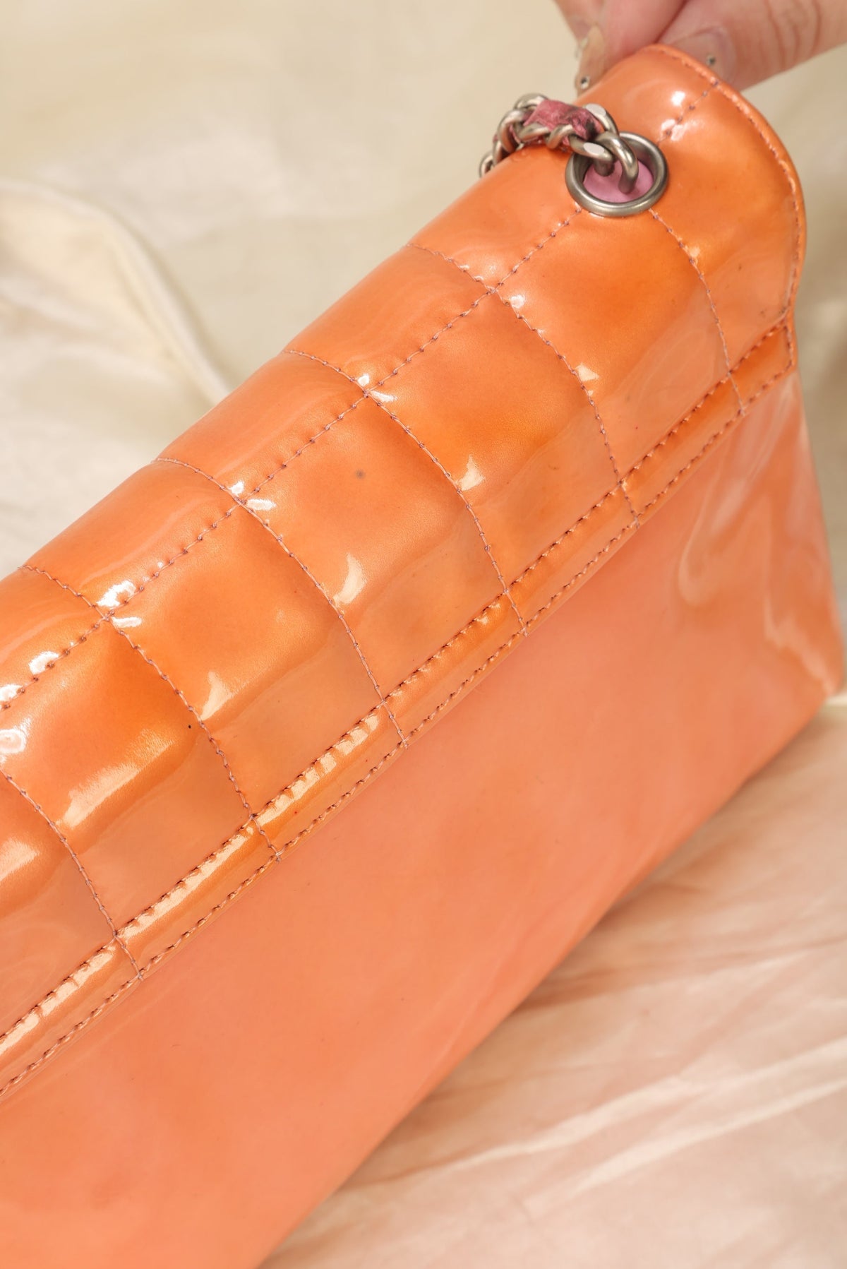 Chanel Patent Square Quilt Pochette
