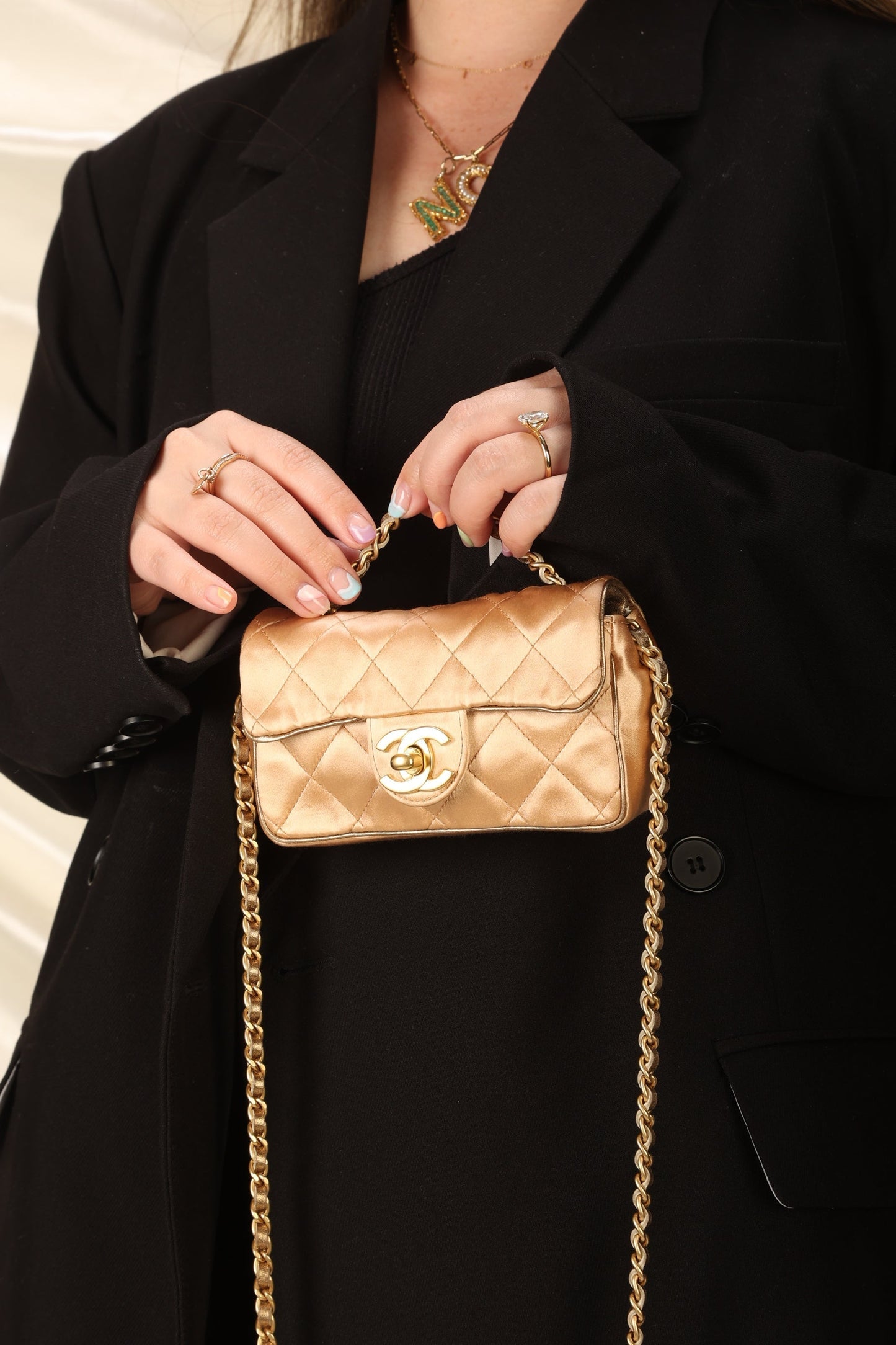 Chanel Satin Mini Turnlock Crossbody