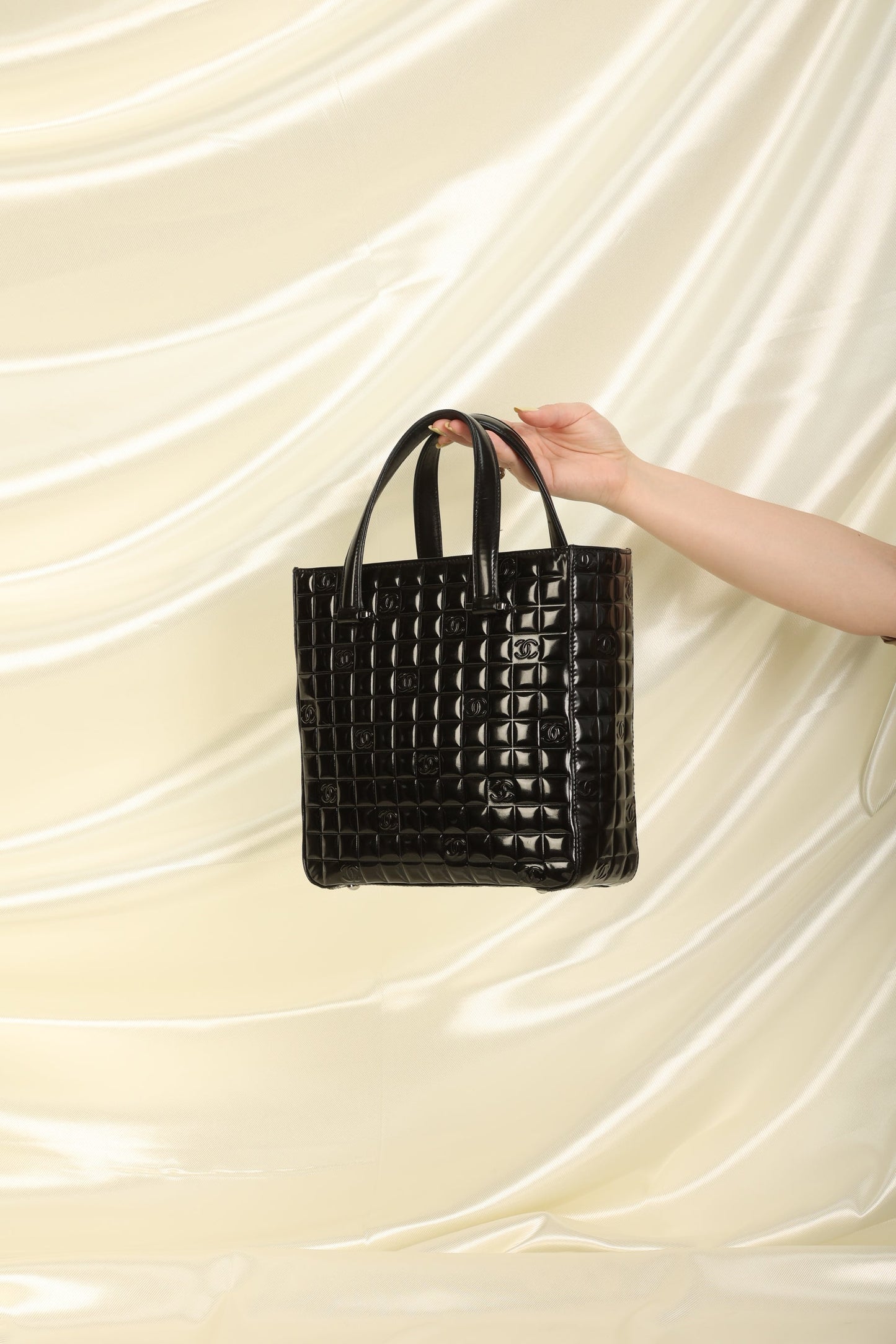 Chanel Patent Chocolate Bar Tote