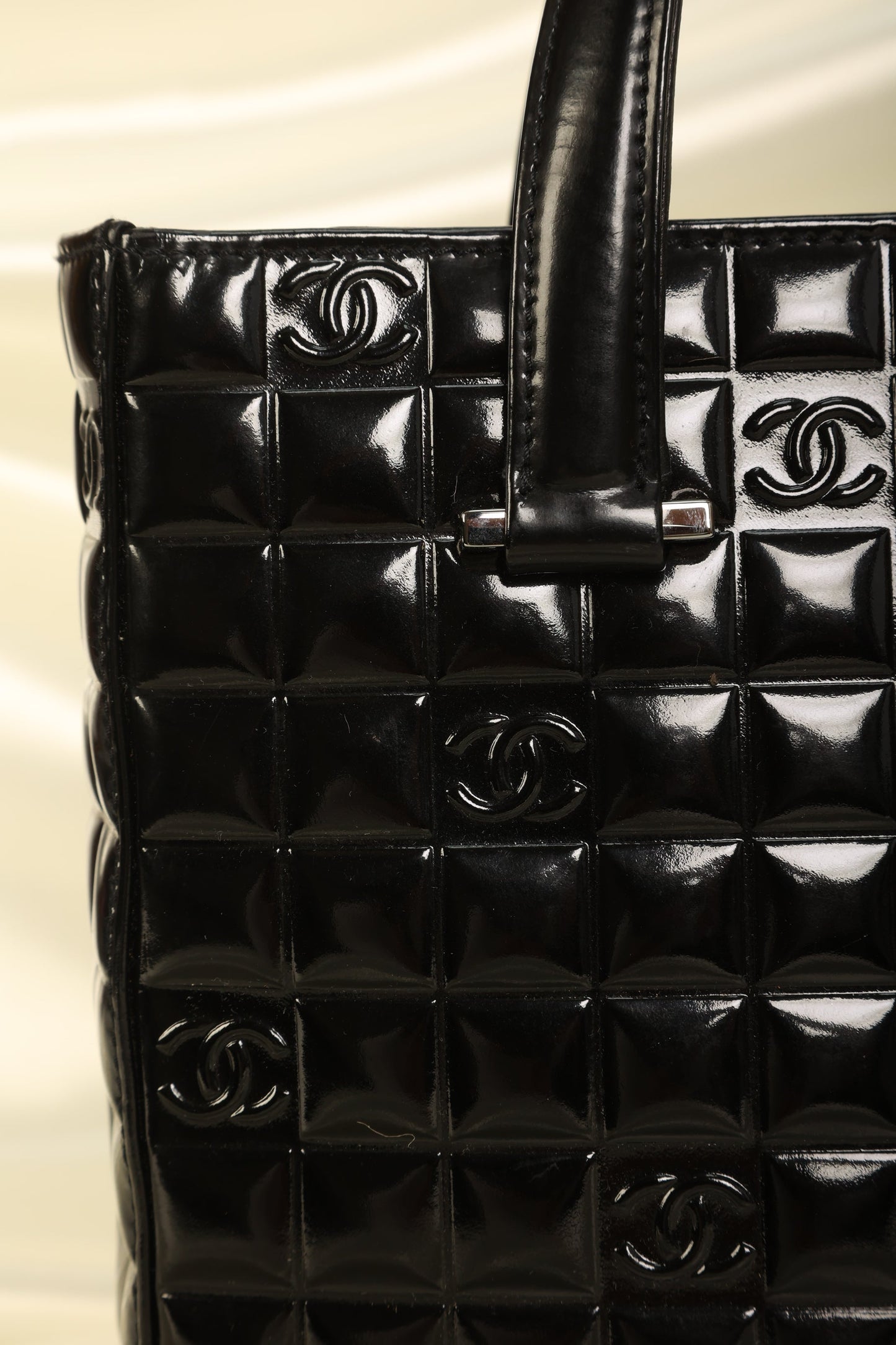 Chanel Patent Chocolate Bar Tote