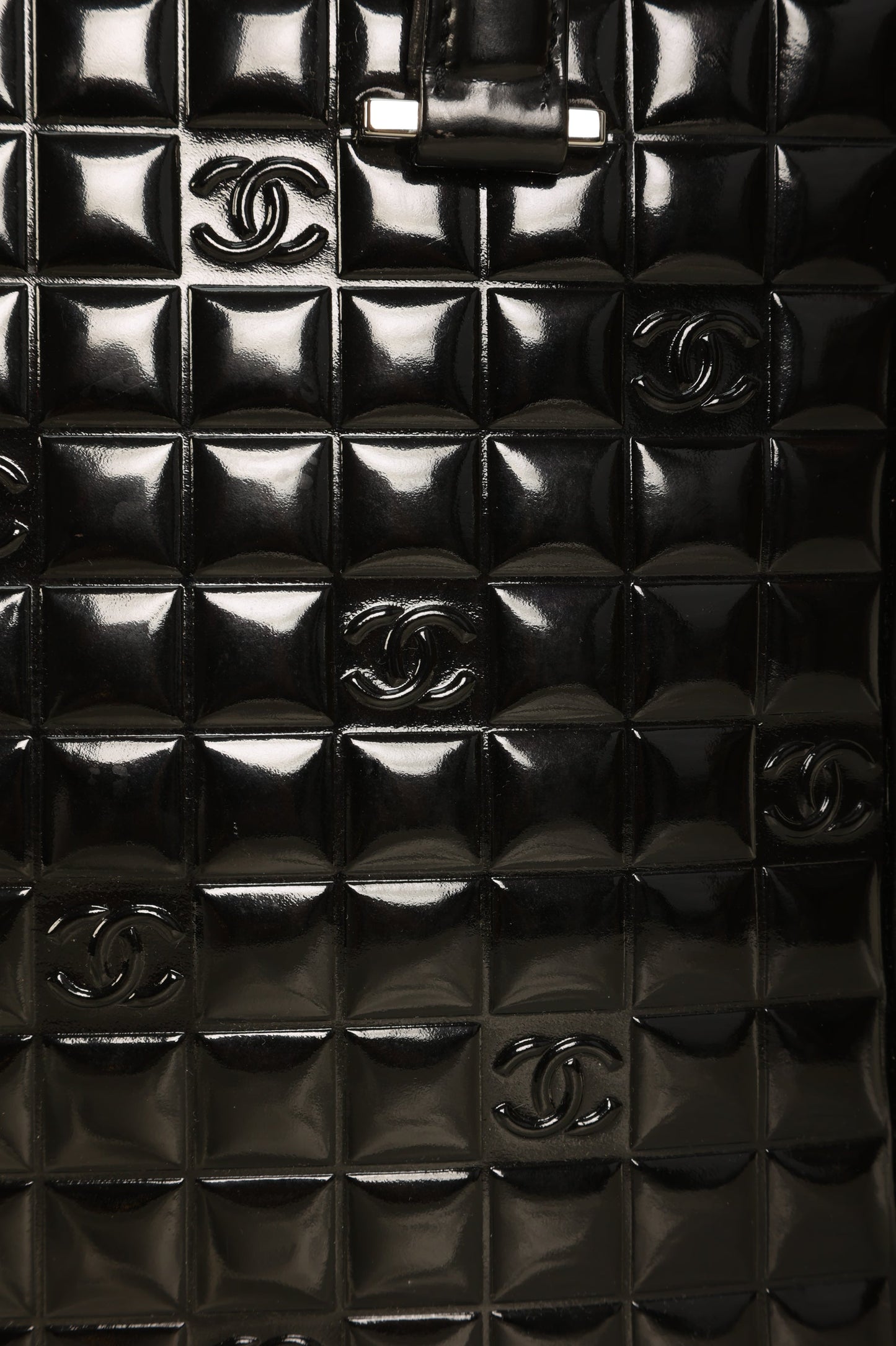 Chanel Patent Chocolate Bar Tote