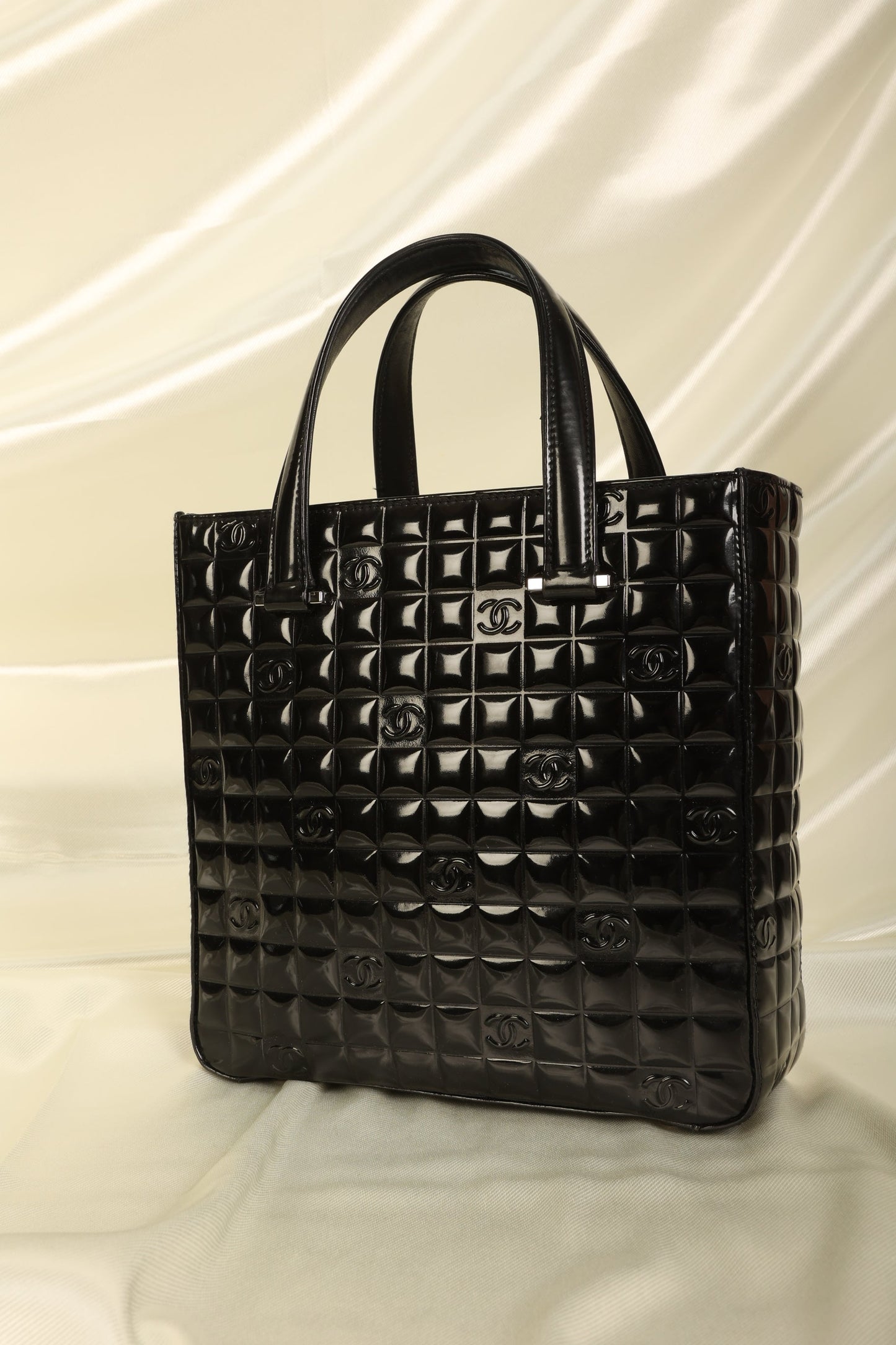 Chanel Patent Chocolate Bar Tote